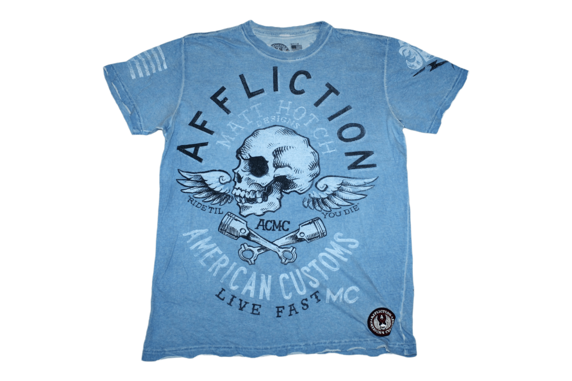 Affliction 🔥VTG🔥 Affliction Matt Hotch Design Dyed Distressed T-shirt Size US M / EU 48-50 / 2 - 1 Thumbnail