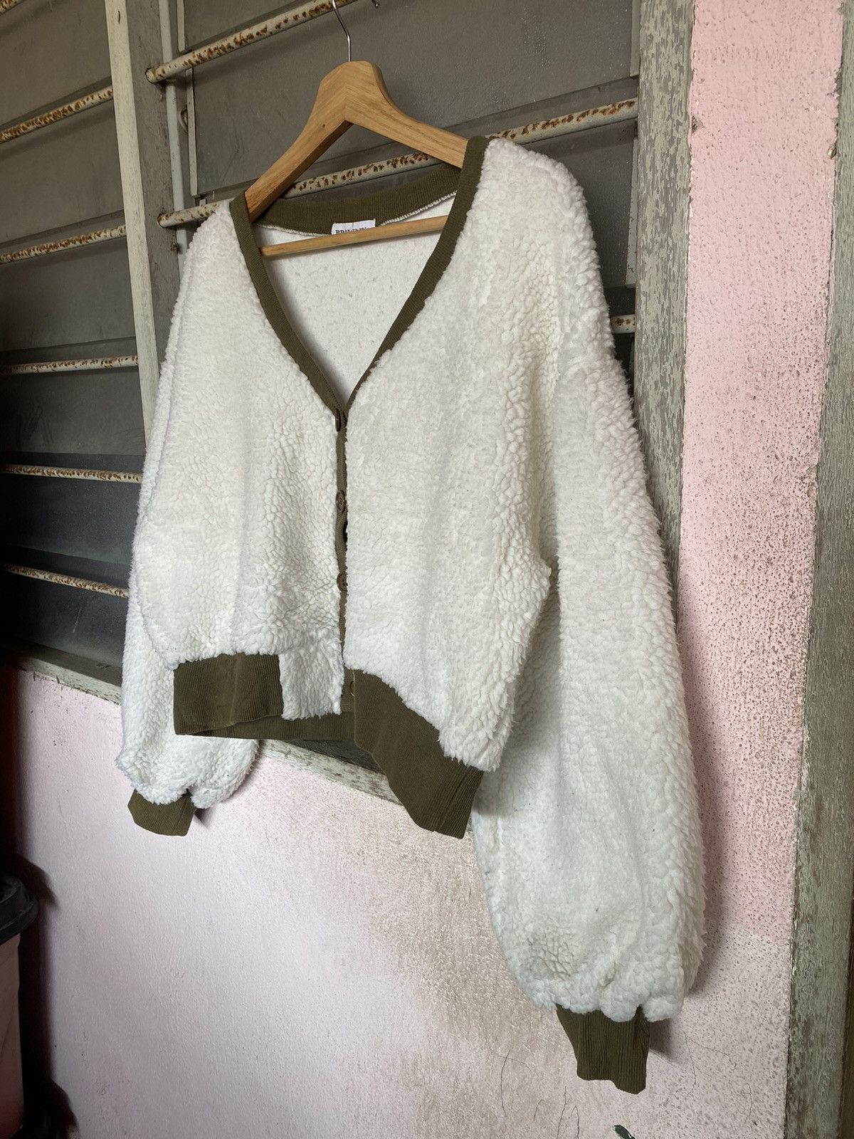 Japanese Brand AW Browny Sherpa Cropped Cardigan Size L / US 10 / IT 46 - 3 Thumbnail