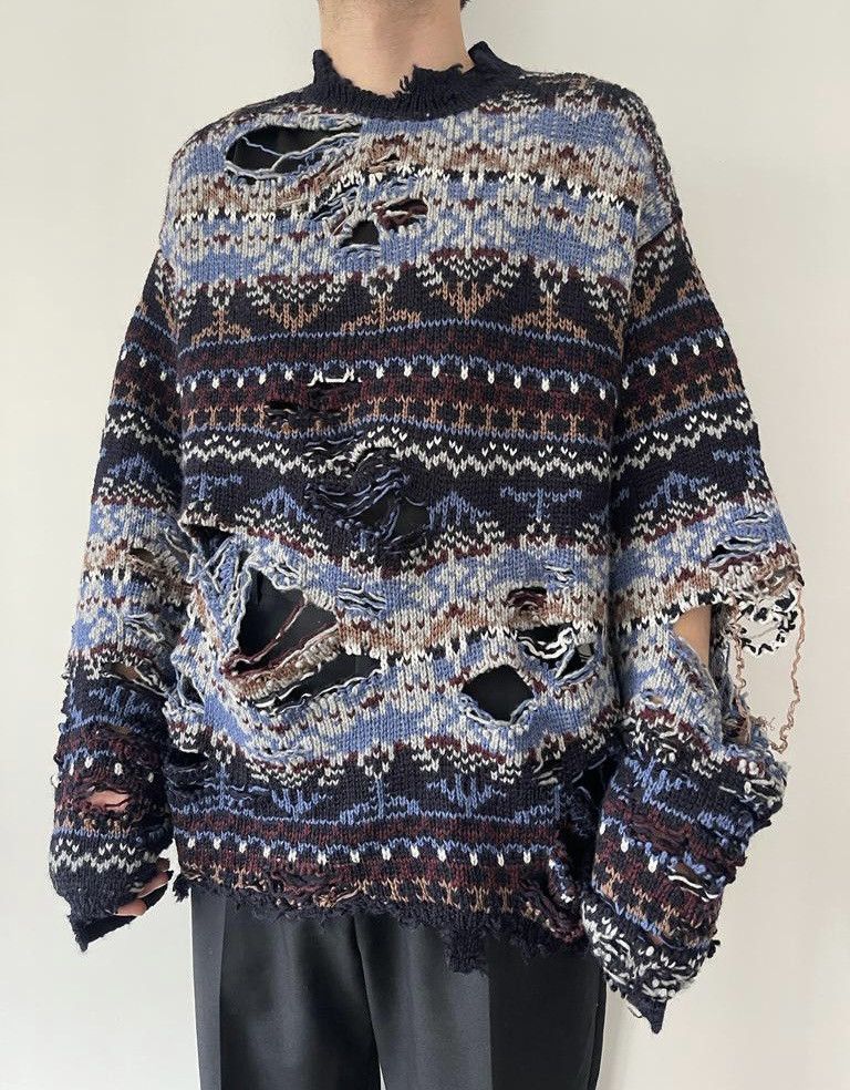 Balenciaga 🔥$1.9K Value🔥Balenciaga Distressed Oversize Wool Sweater Size US S / EU 44-46 / 1 - 4 Thumbnail