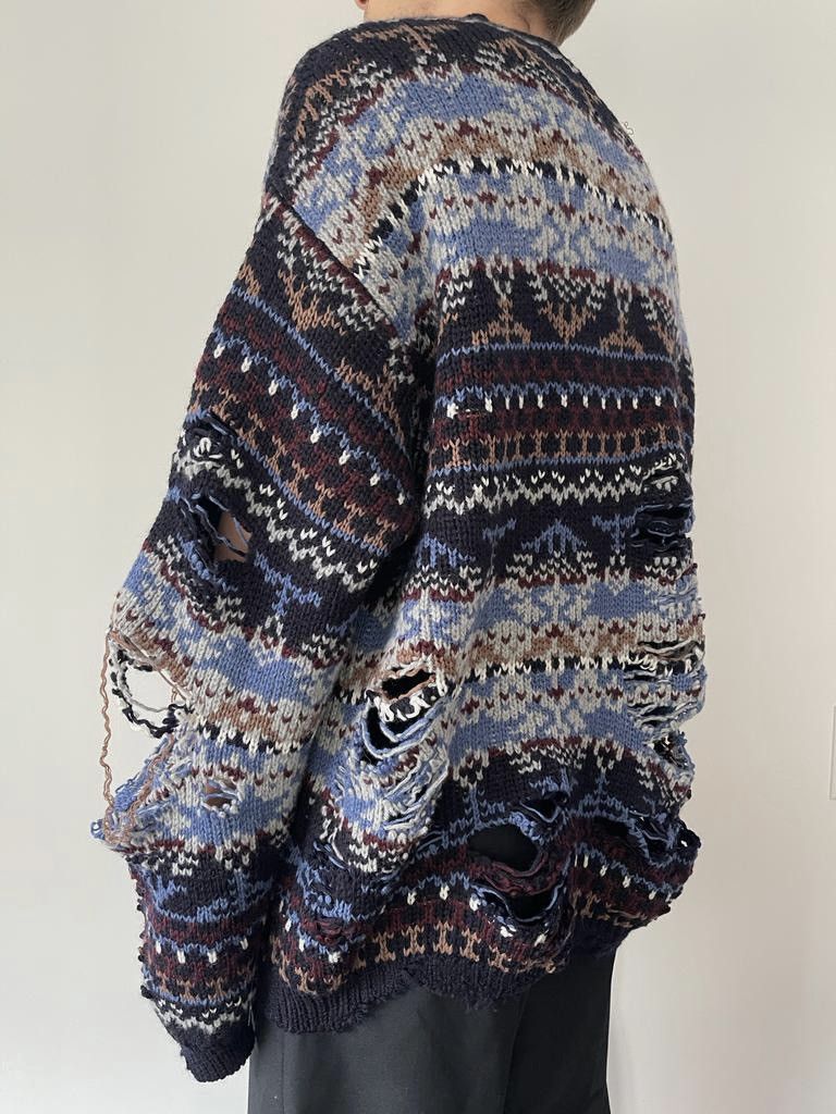 Balenciaga 🔥$1.9K Value🔥Balenciaga Distressed Oversize Wool Sweater Size US S / EU 44-46 / 1 - 6 Thumbnail