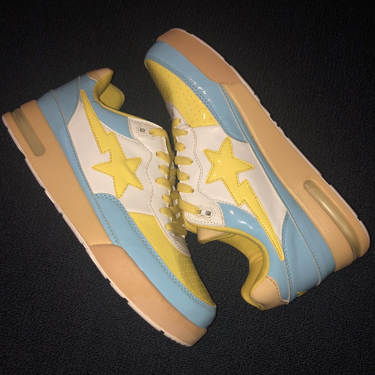 Bape × Nigo RARE OG A BATHING APE BAPESTA ROADSTA PATENT LEATHER SHOES Size US 11 / EU 44 - 1 Thumbnail
