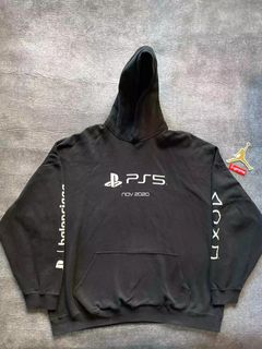 Balenciaga x PS5 Women's Cotton Hoodie Sweatshirt in Black