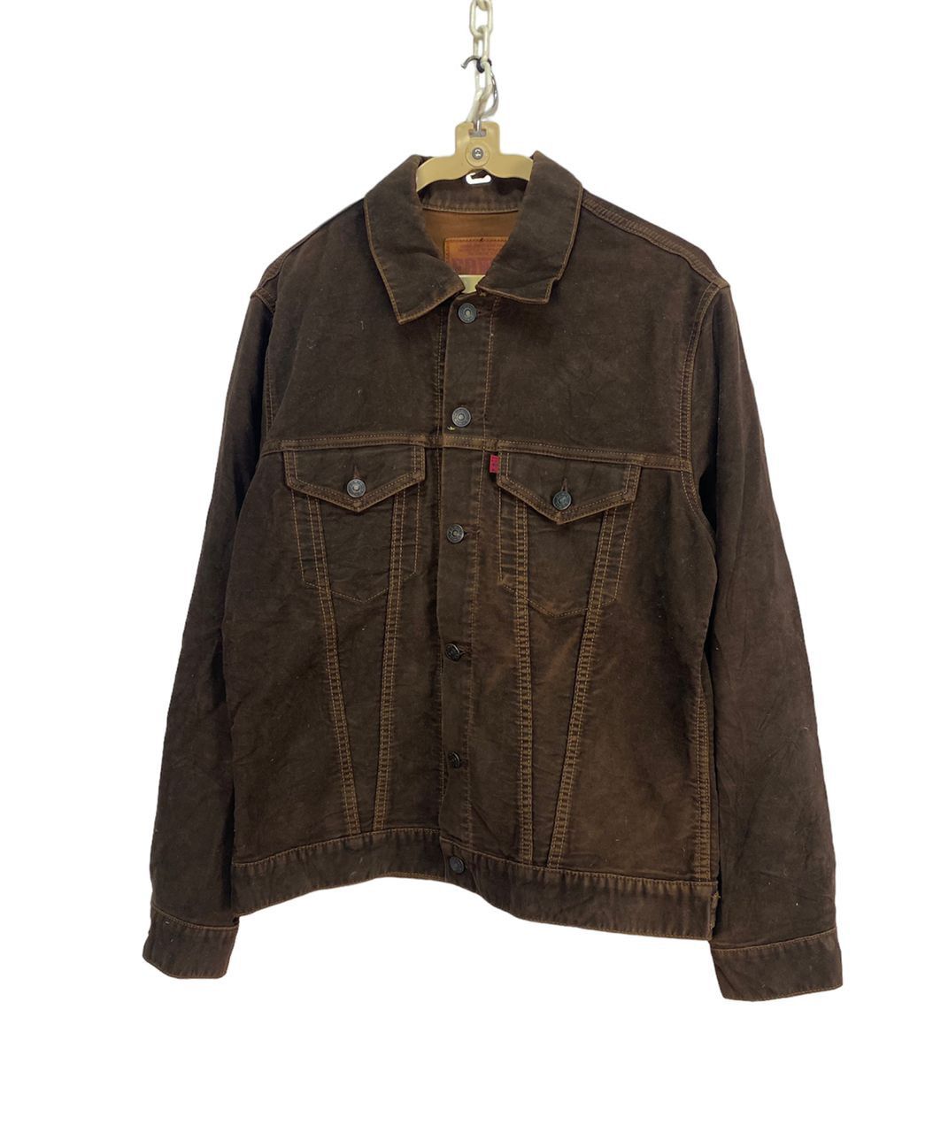 image of Edwin 503 Button Up Jacket in Brown, Men's (Size Medium)