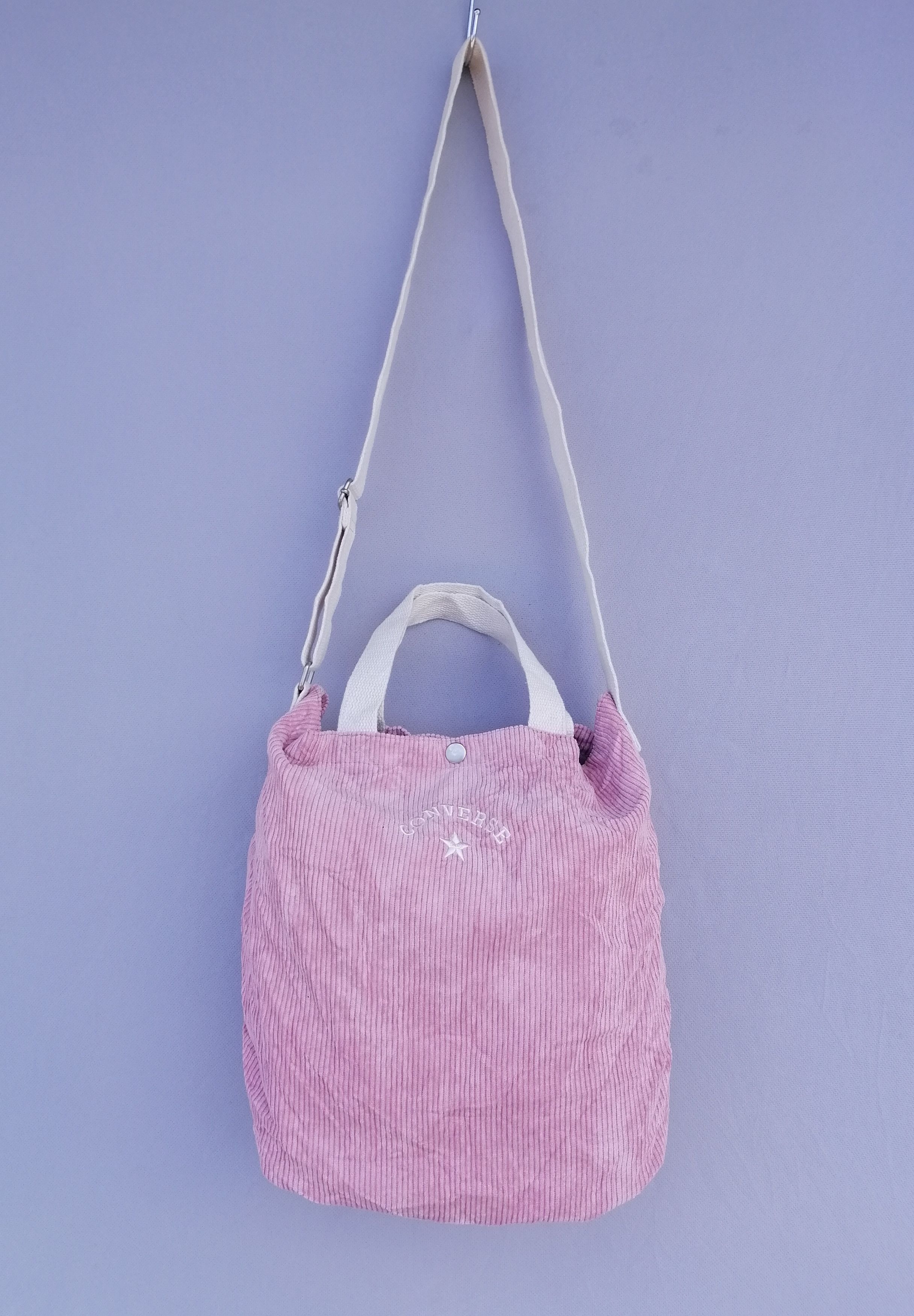 Vintage Converse Pink Color Corduroy Shoulder Bag, Women's