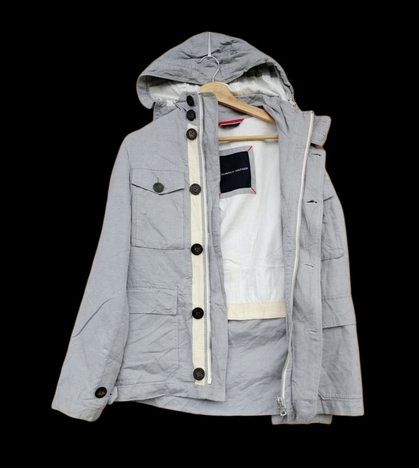 Tommy Hilfiger Vintage Tommy Hilfiger Cotton Metal Hoodie Jacket Size US S / EU 44-46 / 1 - 13 Thumbnail