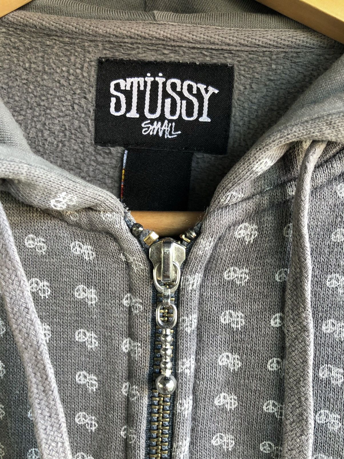 Stussy Vintage STUSSY Overprint zipper hoodie Size US S / EU 44-46 / 1 - 7 Thumbnail