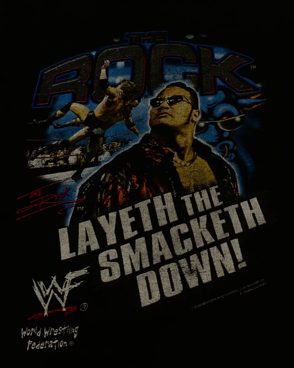 Vintage × WWF Rare Design Vintage Wrestling WWF The Rock T-shirt 2000s Size US M / EU 48-50 / 2 - 3 Thumbnail