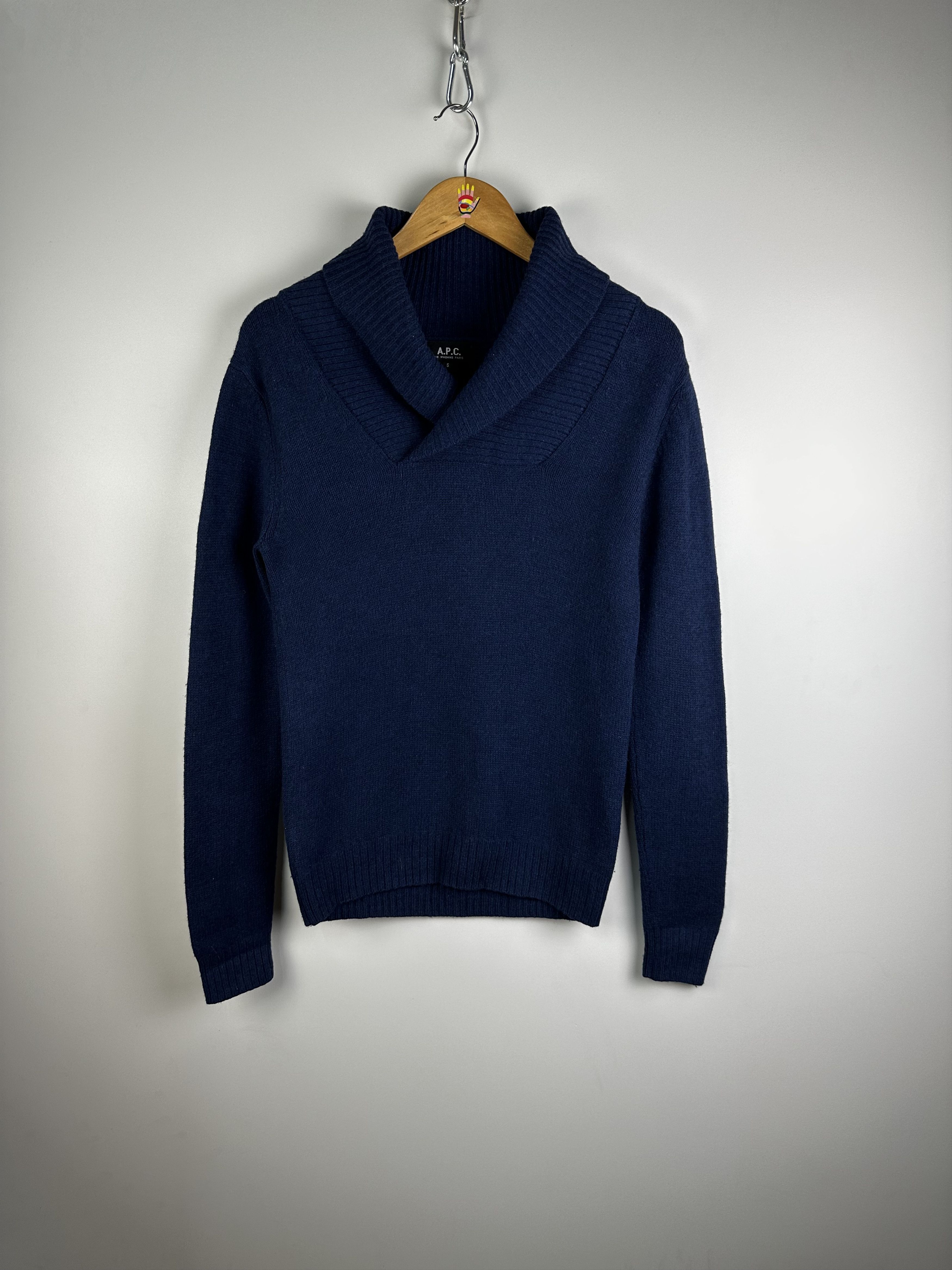 Mens Wool Sweater Blue Size S