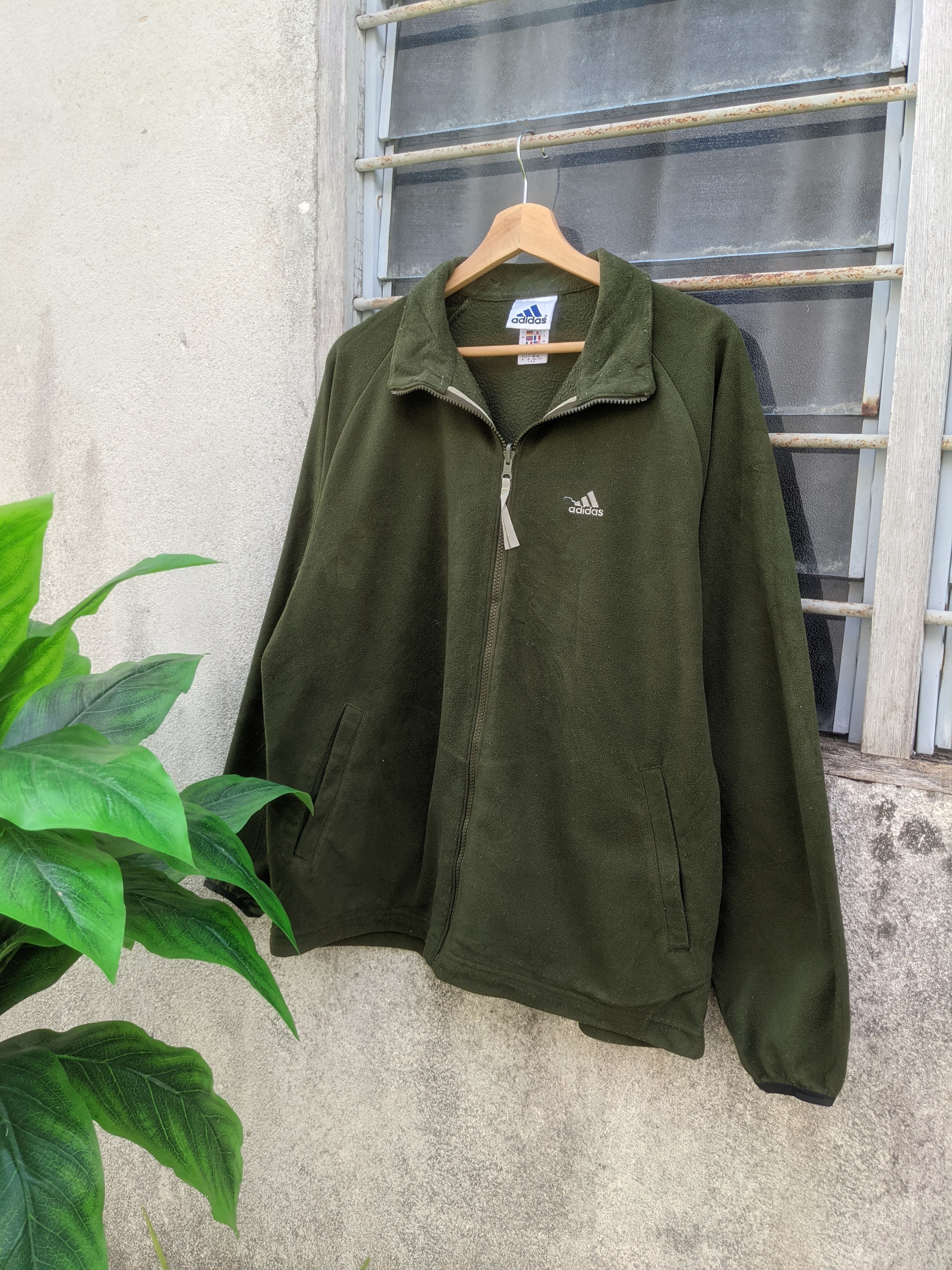Adidas olive green fleece