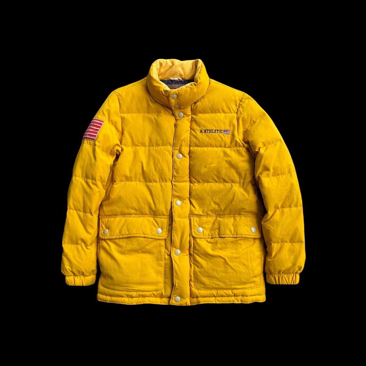 Japanese Brand × Russell Athletic ALL STAR BASEBALL TEAM DISTRESSED YELLOW PUFFER JACKET Size US M / EU 48-50 / 2 - 2 Thumbnail
