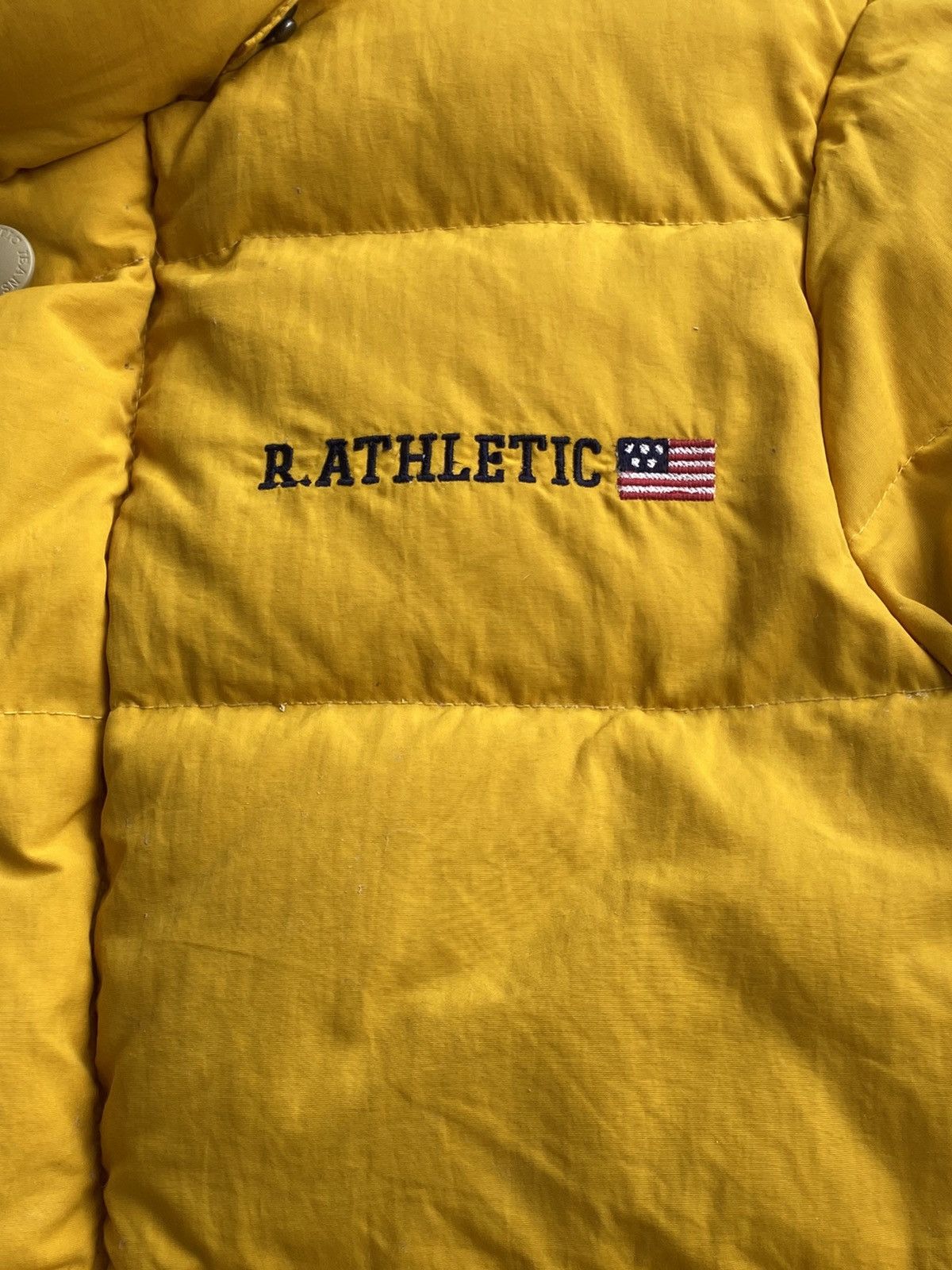 Japanese Brand × Russell Athletic ALL STAR BASEBALL TEAM DISTRESSED YELLOW PUFFER JACKET Size US M / EU 48-50 / 2 - 11 Thumbnail