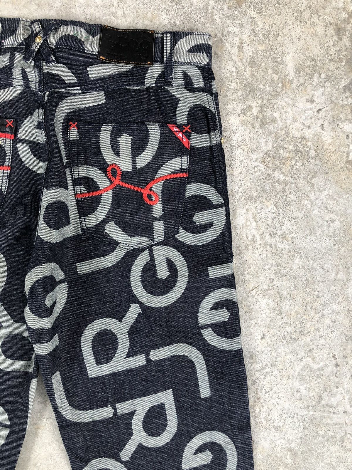 LRG Japanese lrg Fullprint Embroidered Jeans Size US 35 - 10 Thumbnail