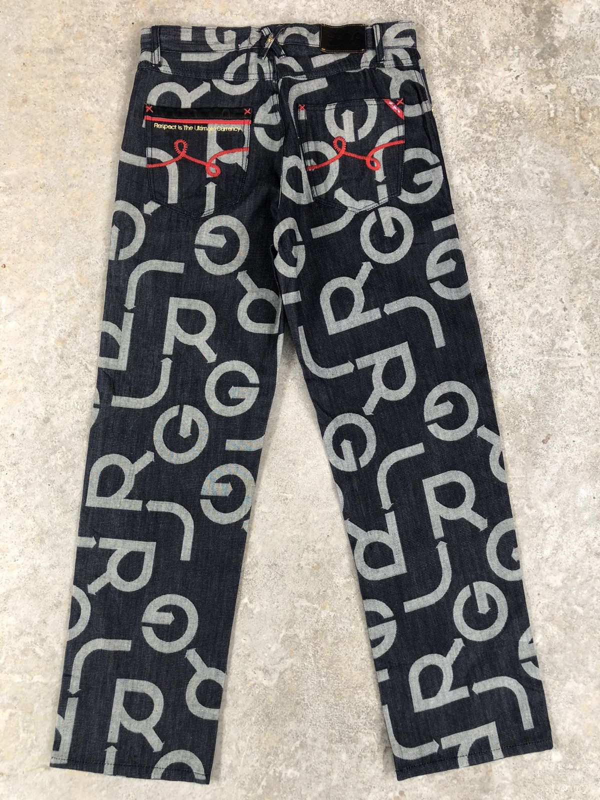 LRG Japanese lrg Fullprint Embroidered Jeans Size US 35 - 2 Thumbnail