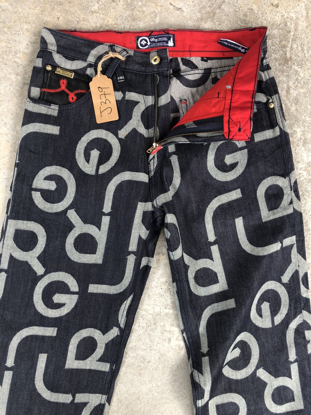 LRG Japanese lrg Fullprint Embroidered Jeans Size US 35 - 3 Thumbnail