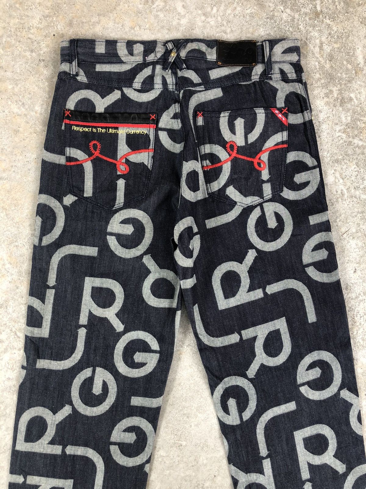LRG Japanese lrg Fullprint Embroidered Jeans Size US 35 - 8 Thumbnail
