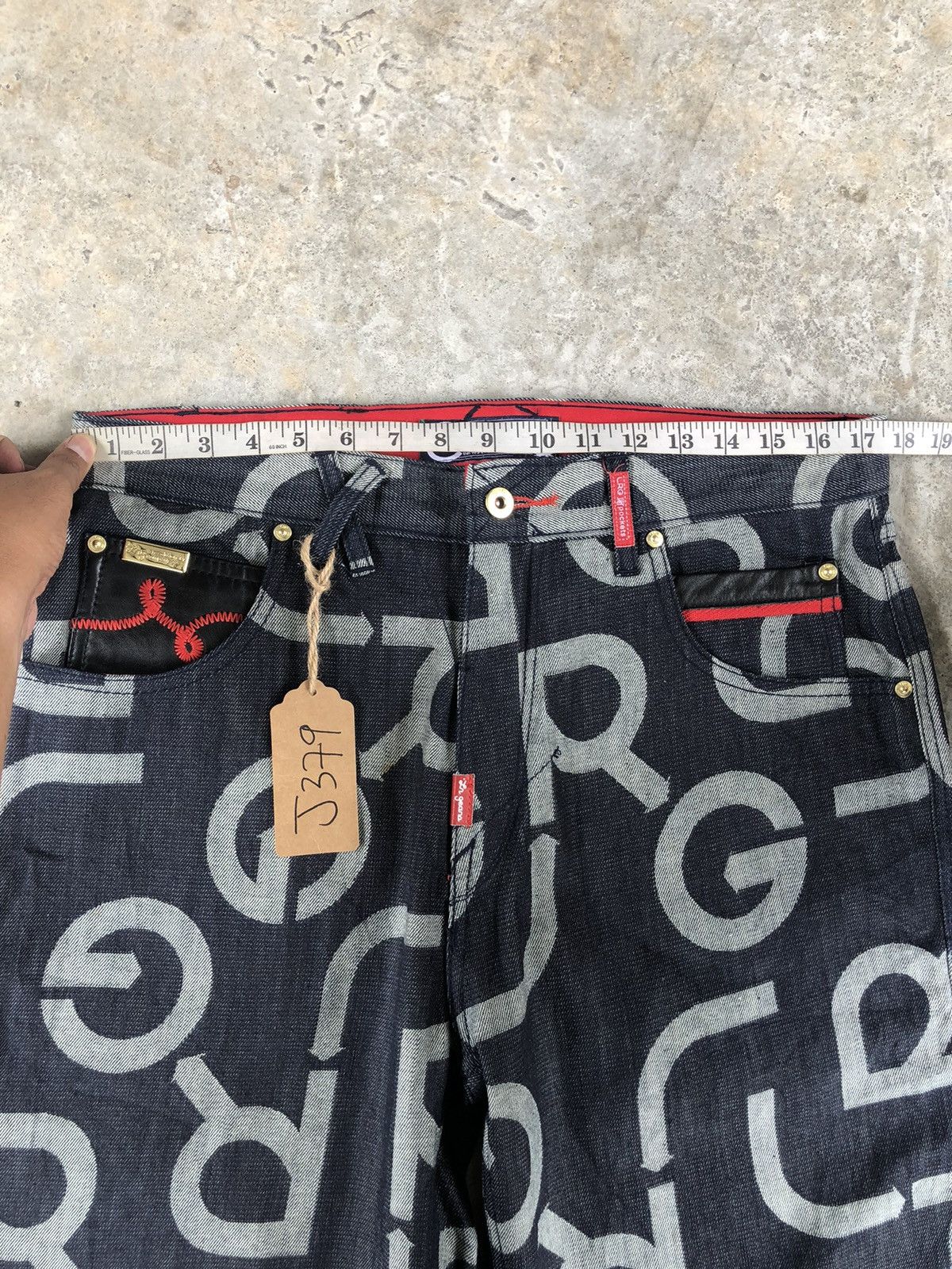 LRG Japanese lrg Fullprint Embroidered Jeans Size US 35 - 16 Thumbnail