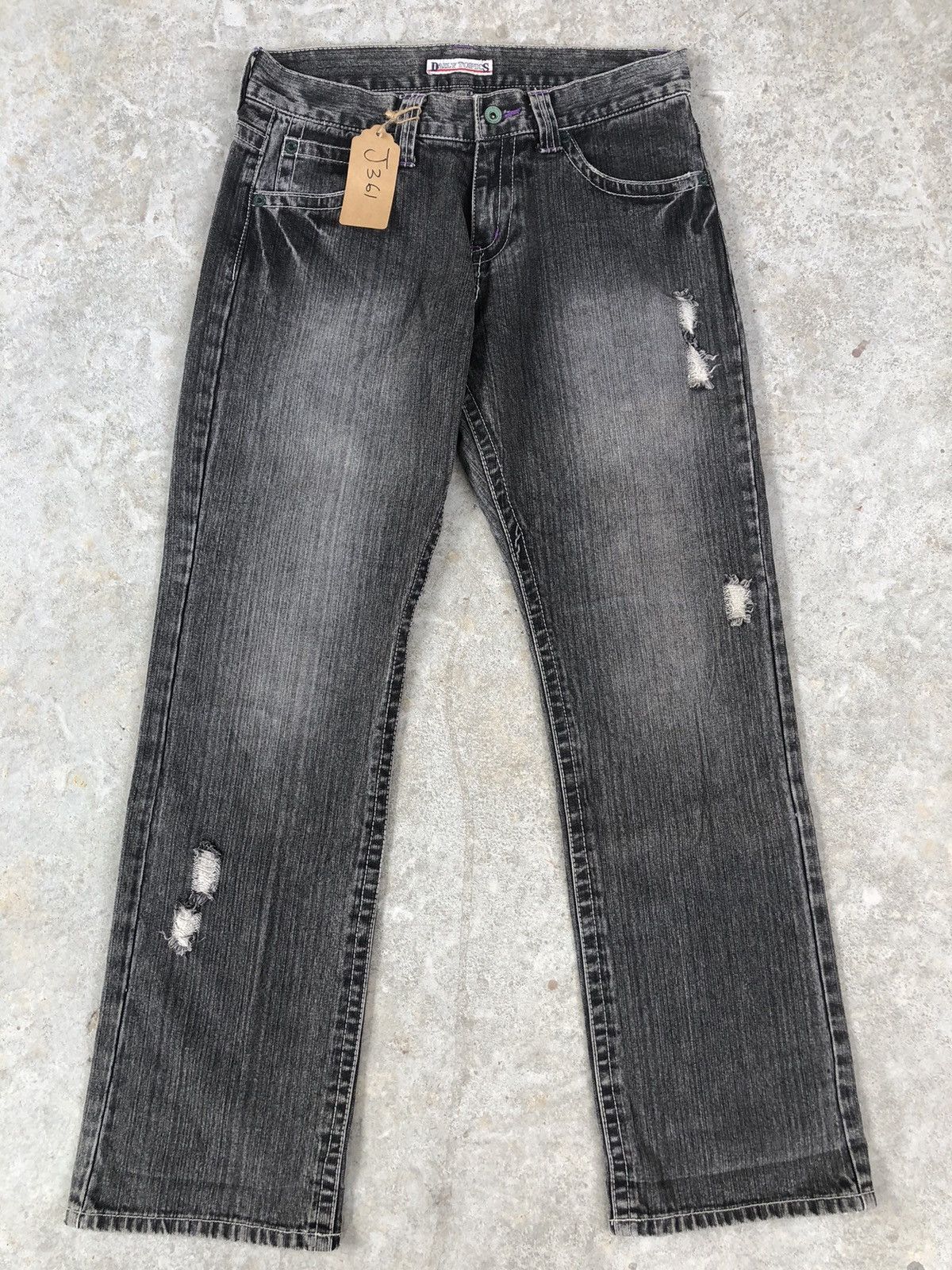 Japanese Brand Japanese Daily Topics Spellout Distressed Jeans Straight Cut Size US 32 / EU 48 - 2 Thumbnail