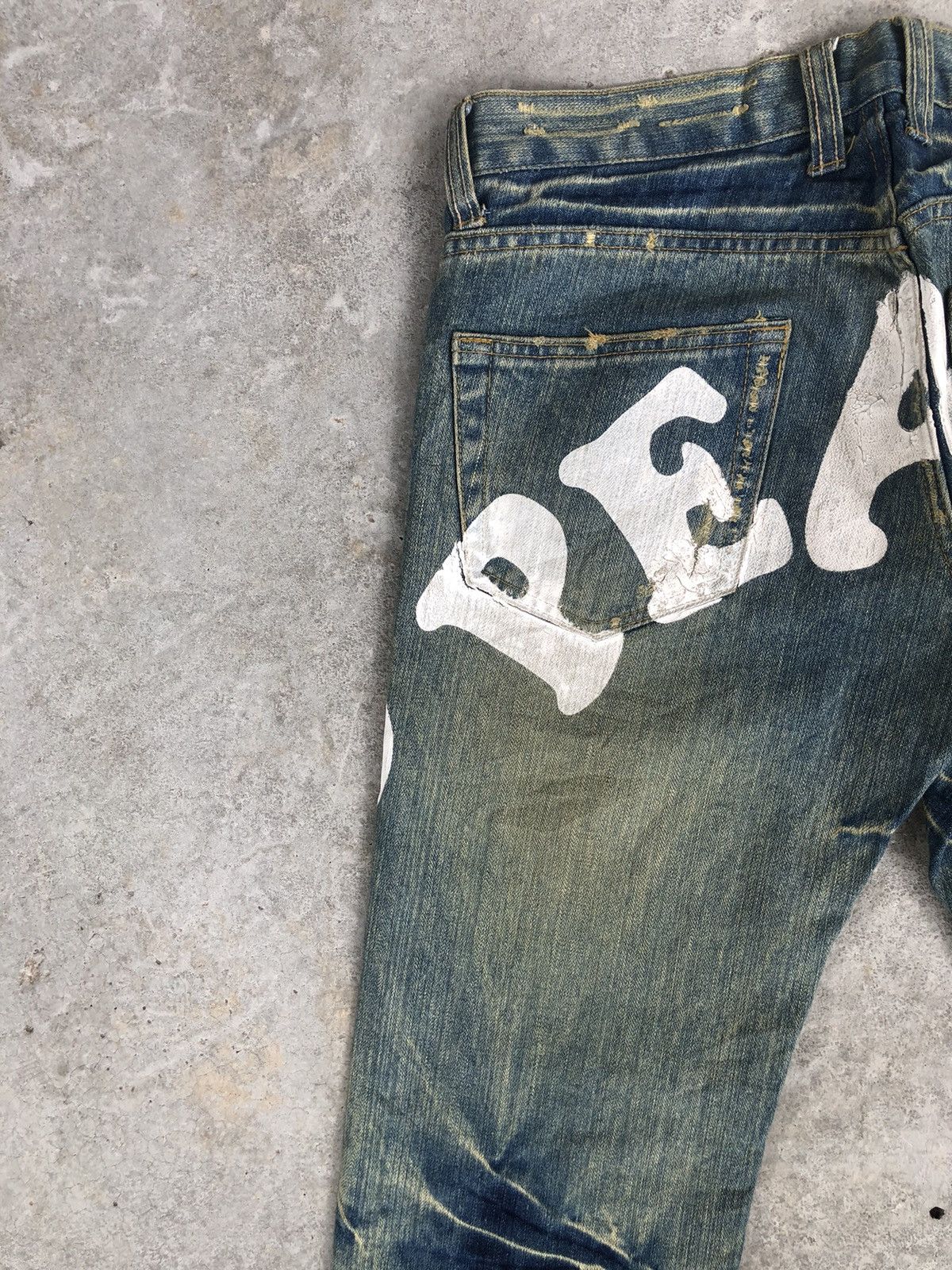 Japanese Brand Japanese Loma Mud Wash Distressed Jeans Spellout Punk Style Size US 32 / EU 48 - 11 Thumbnail