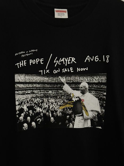 Supreme pope best sale slayer tee