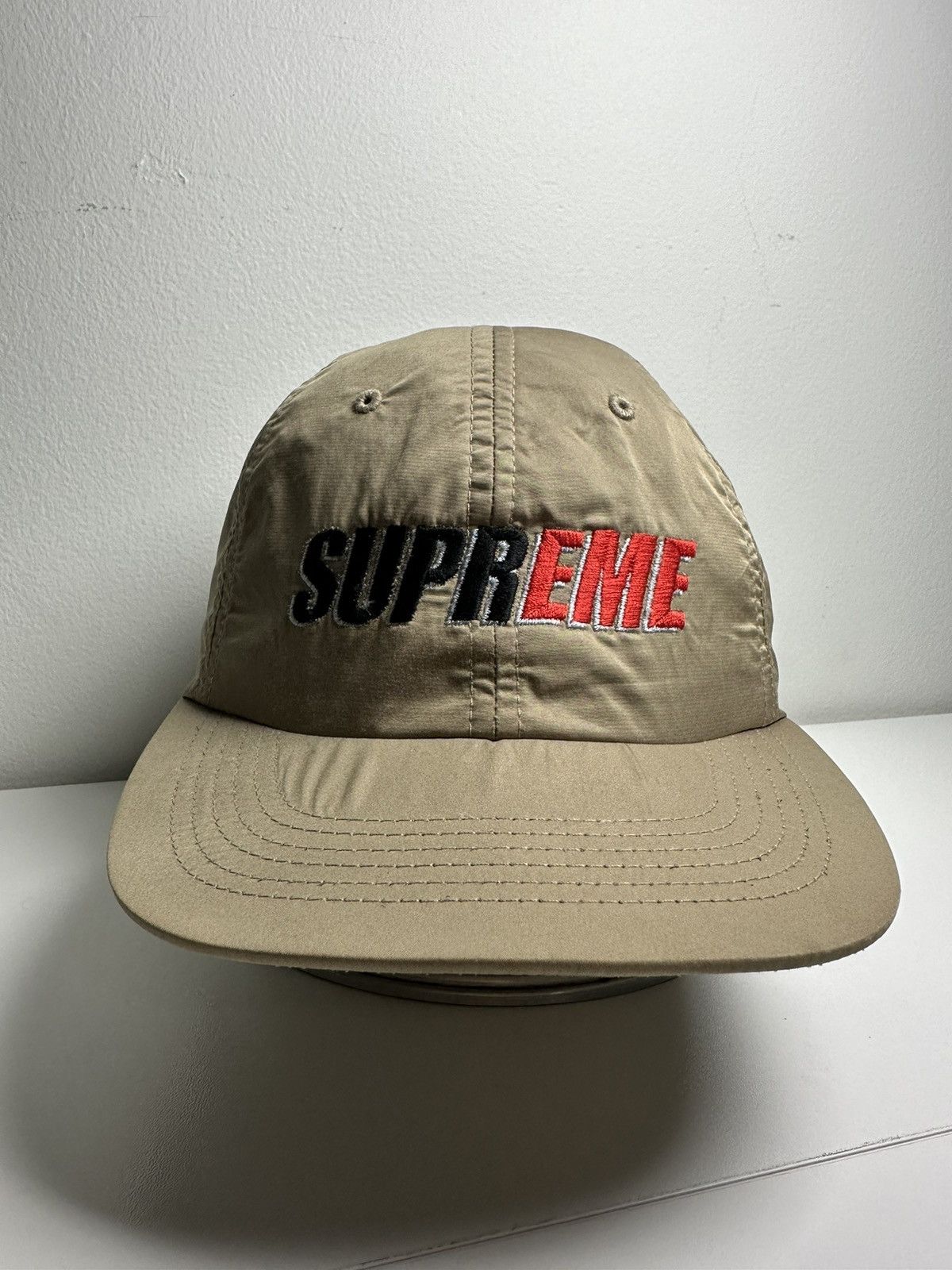 Supreme Hat Nylon Supreme Washed Nylon Camp Cap Olive FW17 US