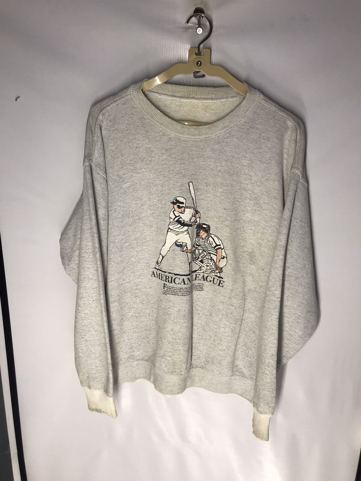 Vintage Vintage American League distressed sweatshirt Size US M / EU 48-50 / 2 - 6 Thumbnail