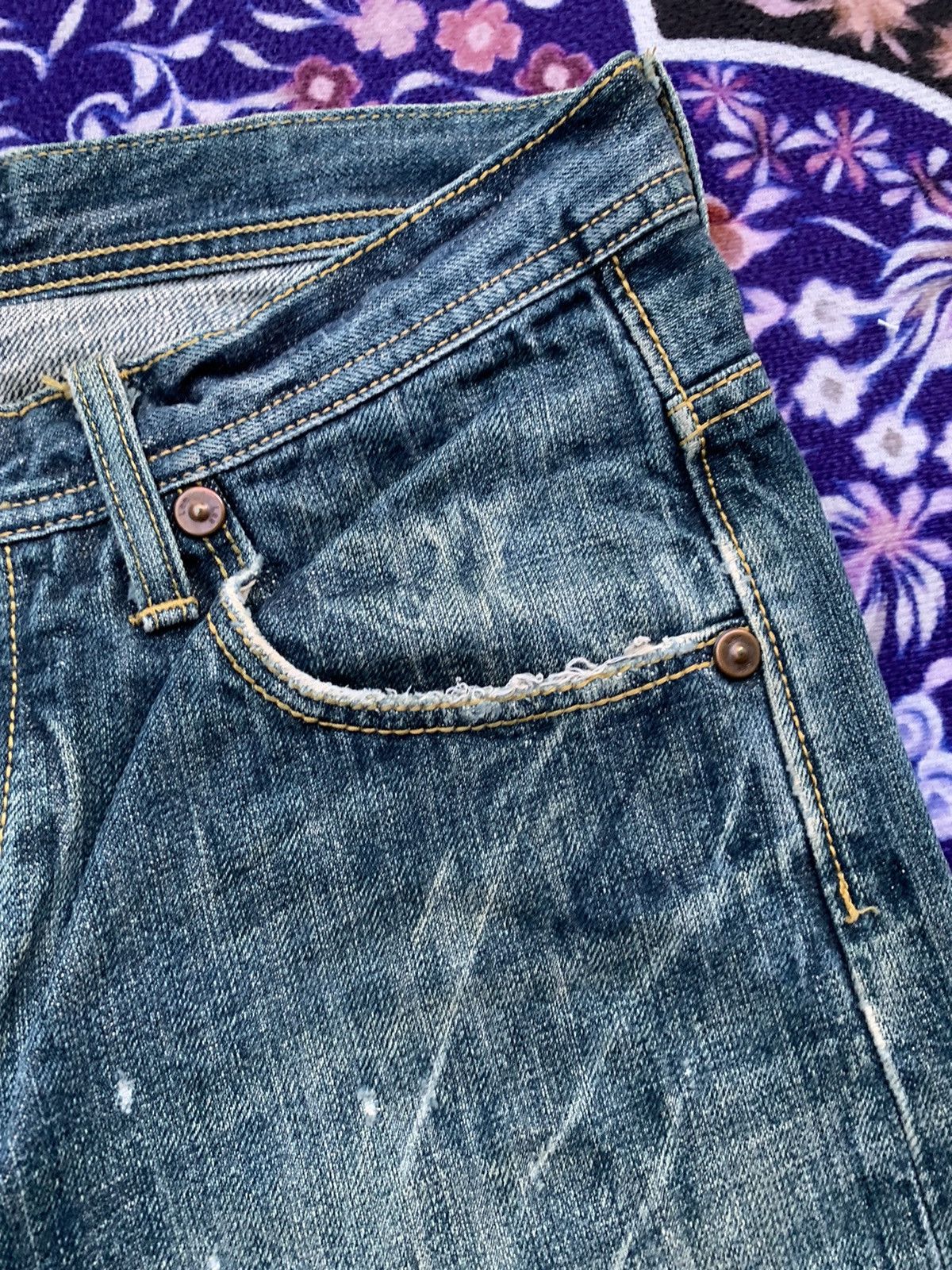 Lee Lee Riders Distressed Denim Size US 34 / EU 50 - 6 Thumbnail