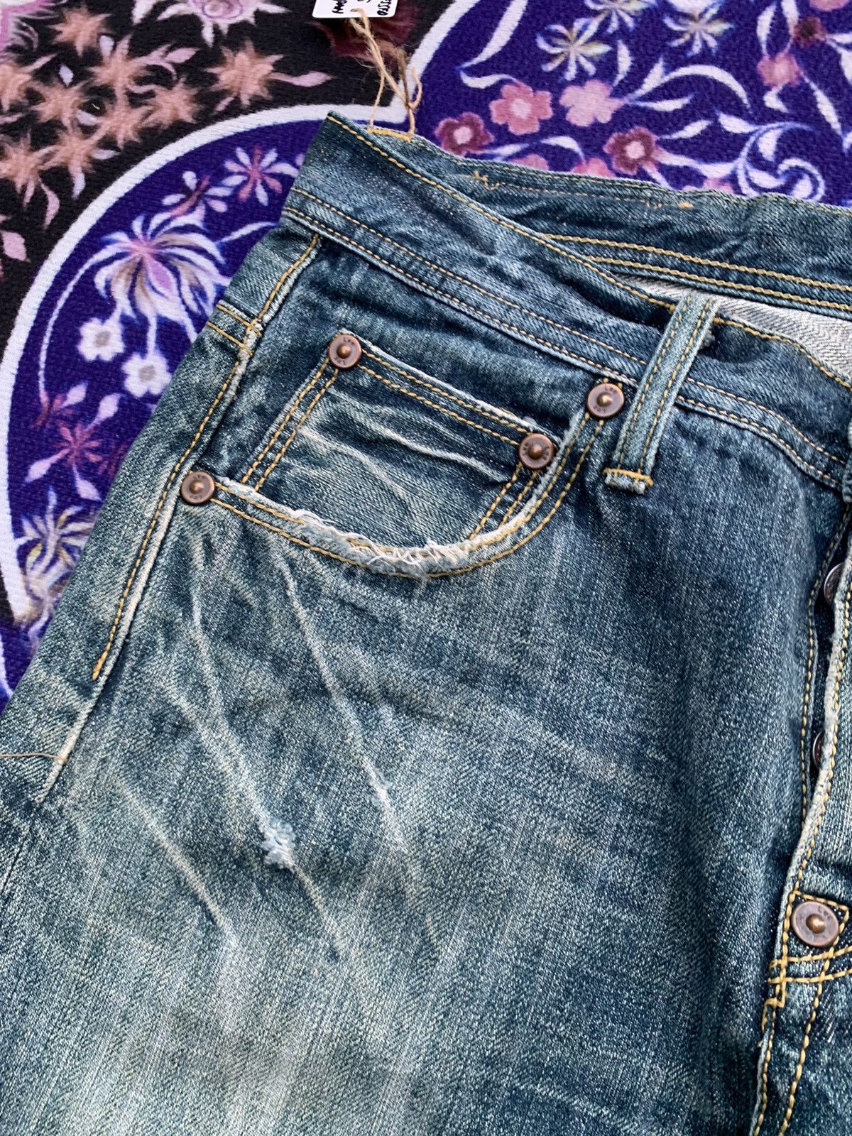Lee Lee Riders Distressed Denim Size US 34 / EU 50 - 5 Thumbnail