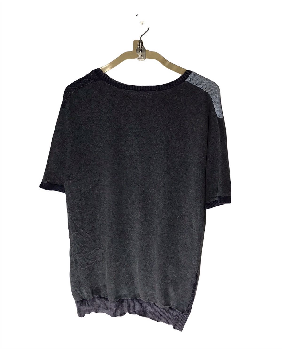 Japanese Brand Vintage short shirt vneck knit patchwork Size US M / EU 48-50 / 2 - 2 Thumbnail