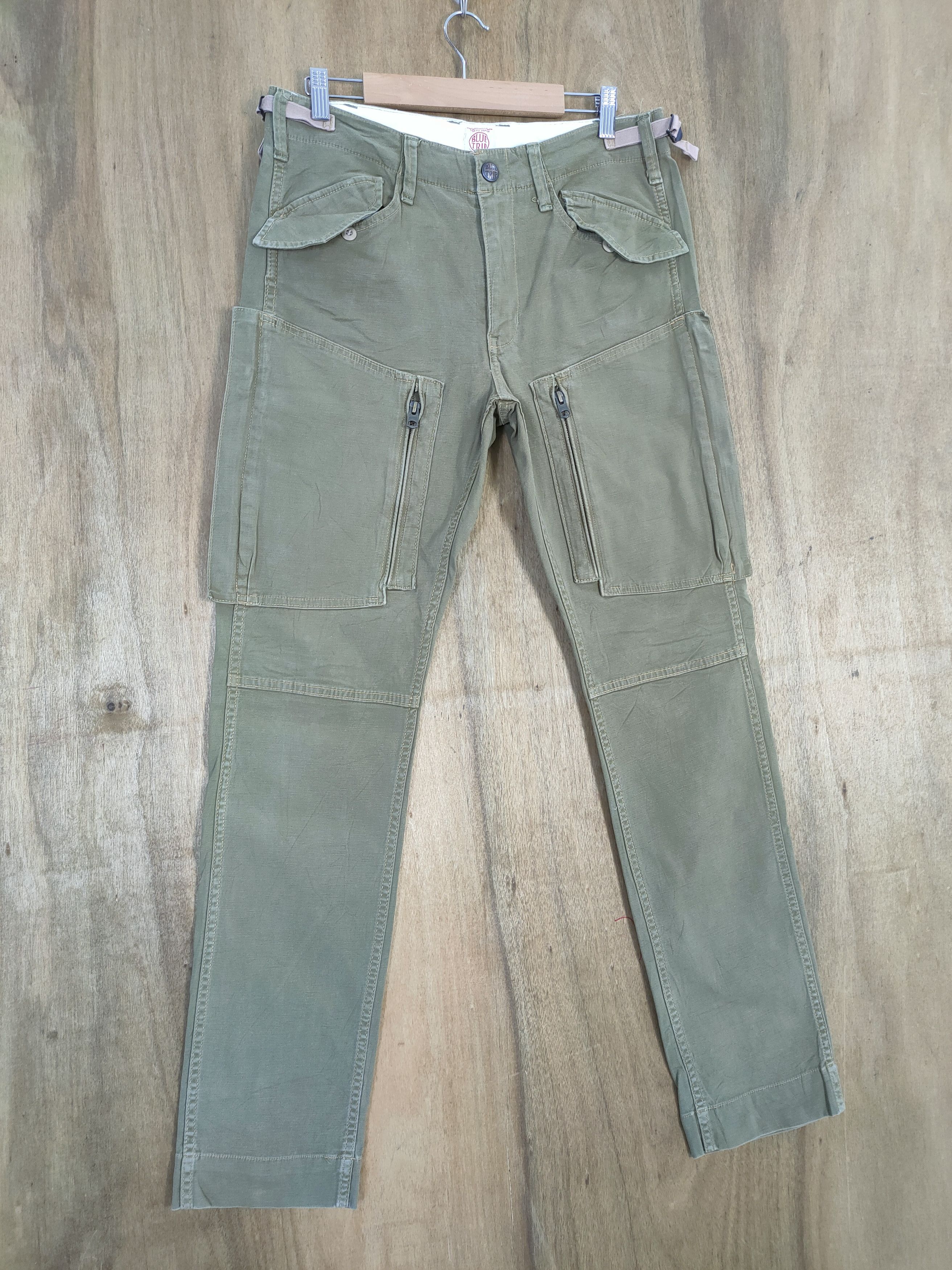 Japan Blue × Japanese Brand VINTAGE BLUE TRIP OLIVE GREEN CARGO PANTS Size US 30 / EU 46 - 14 Thumbnail