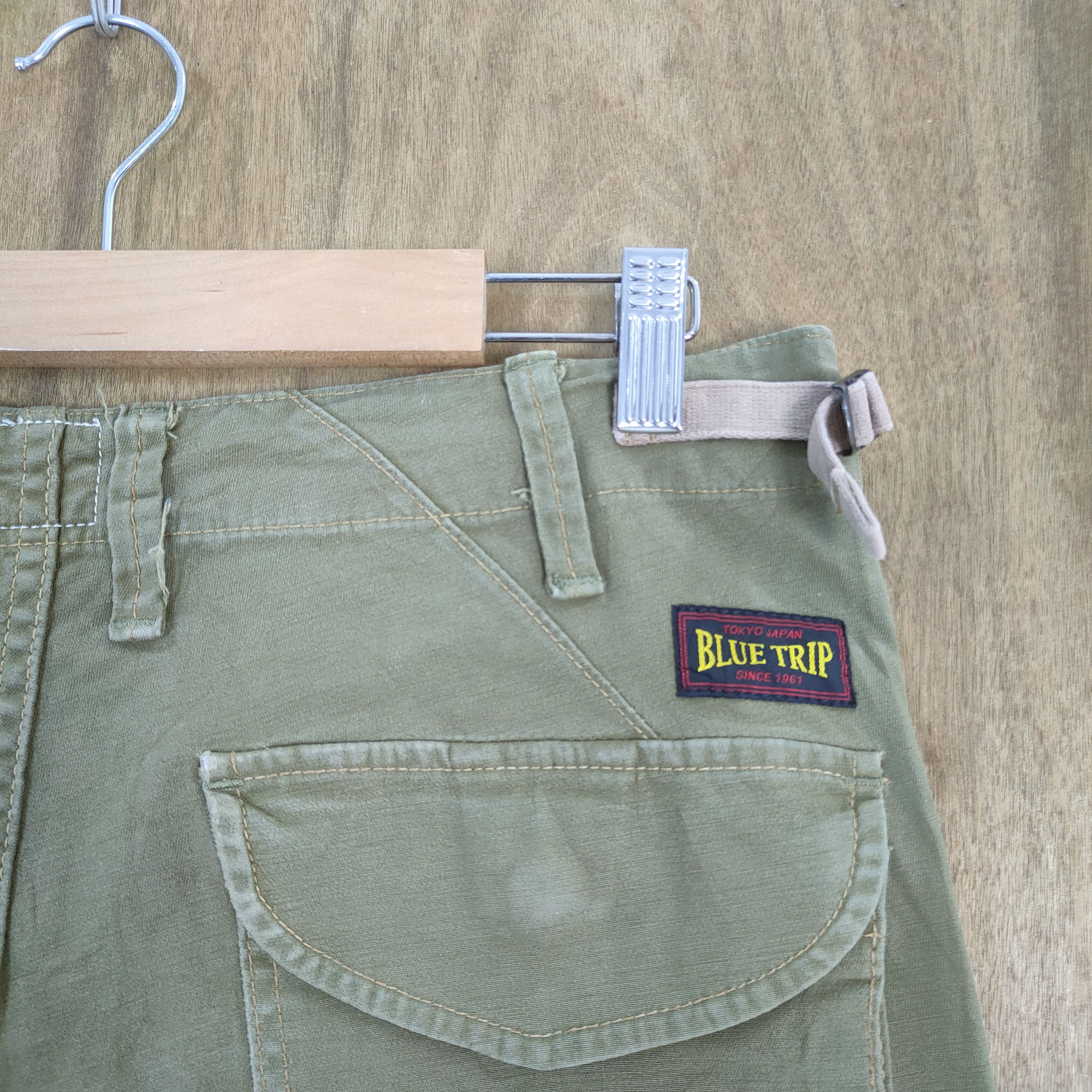 Japan Blue × Japanese Brand VINTAGE BLUE TRIP OLIVE GREEN CARGO PANTS Size US 30 / EU 46 - 10 Thumbnail