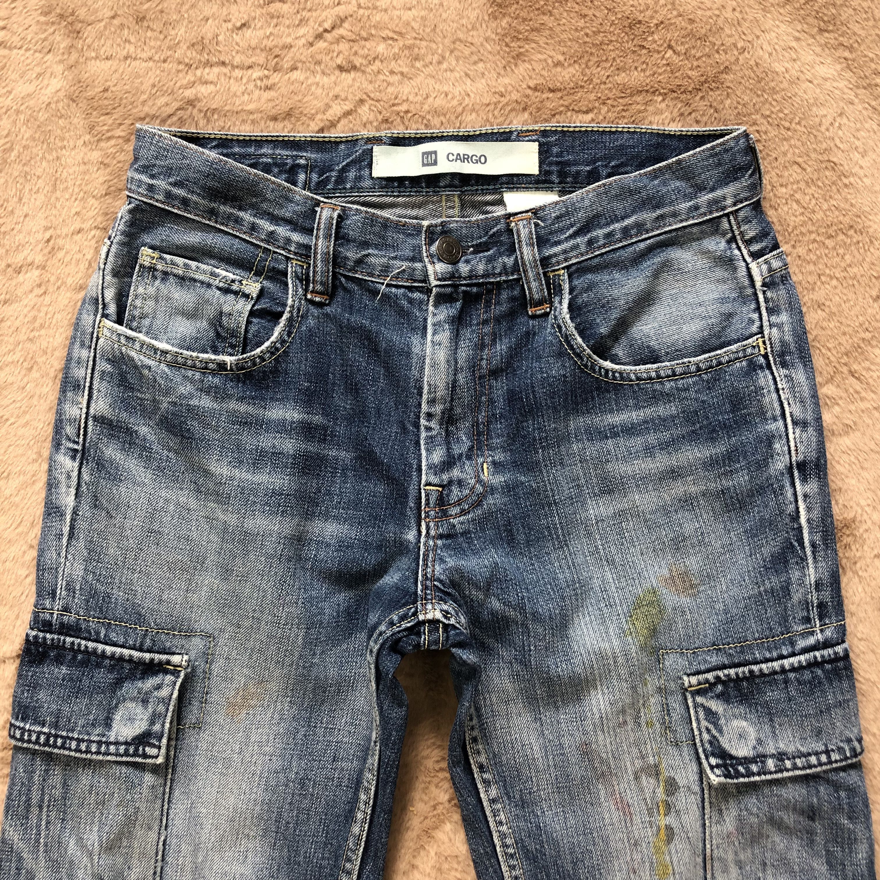 Gap TRASHED GAP CARGO DENIM PANTS #6777-86 Size US 29 - 2 Thumbnail
