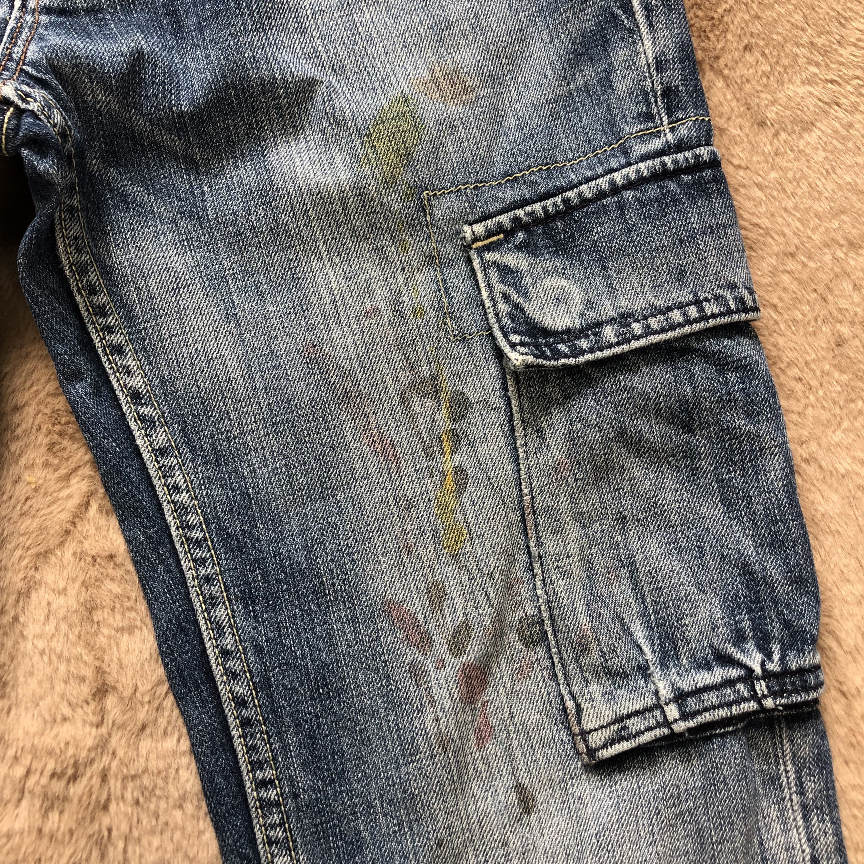 Gap TRASHED GAP CARGO DENIM PANTS #6777-86 Size US 29 - 11 Thumbnail