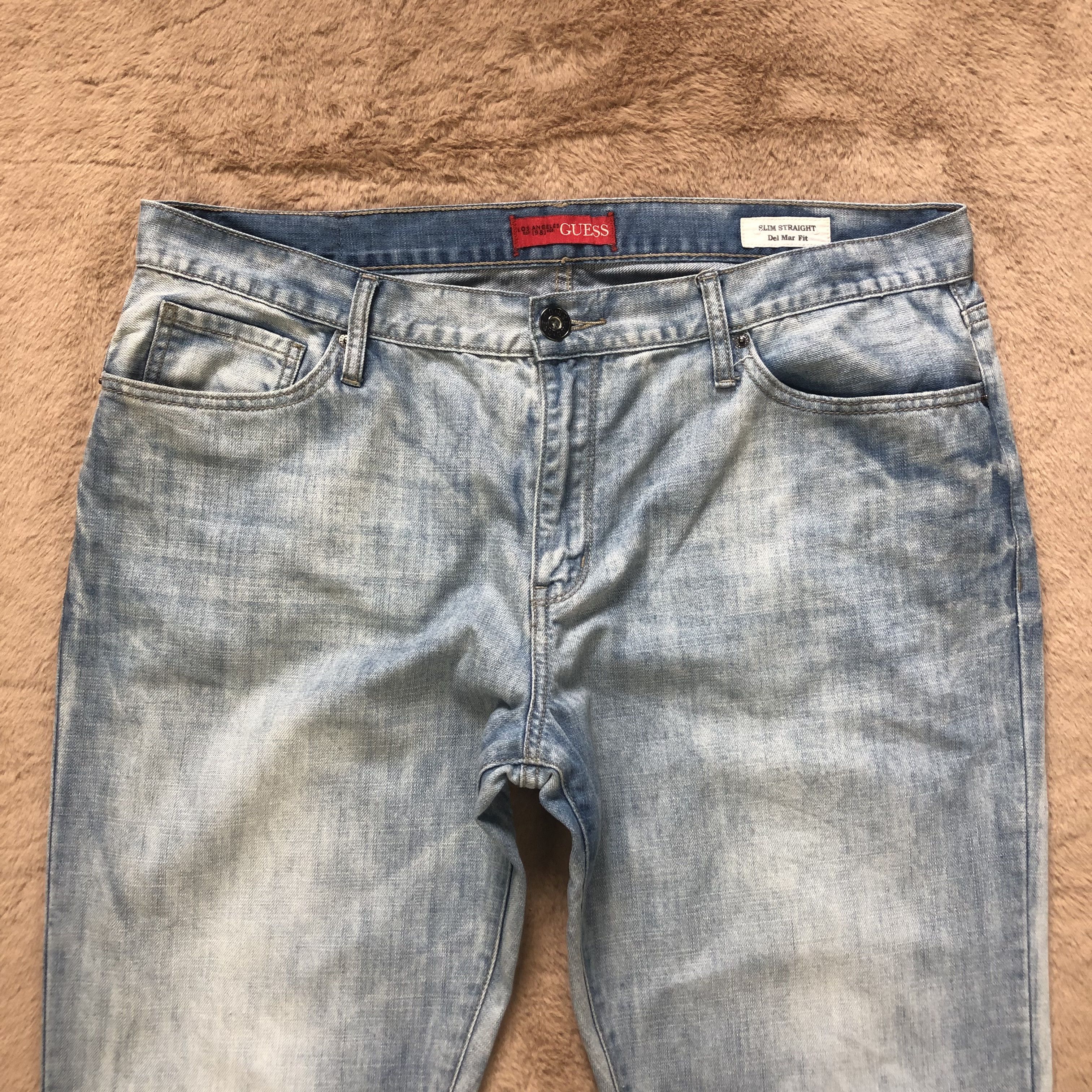 Guess GUESS SLIM STRAIGHT LIGHT WASH DENIM PANTS #6778-86 Size US 39 - 2 Thumbnail