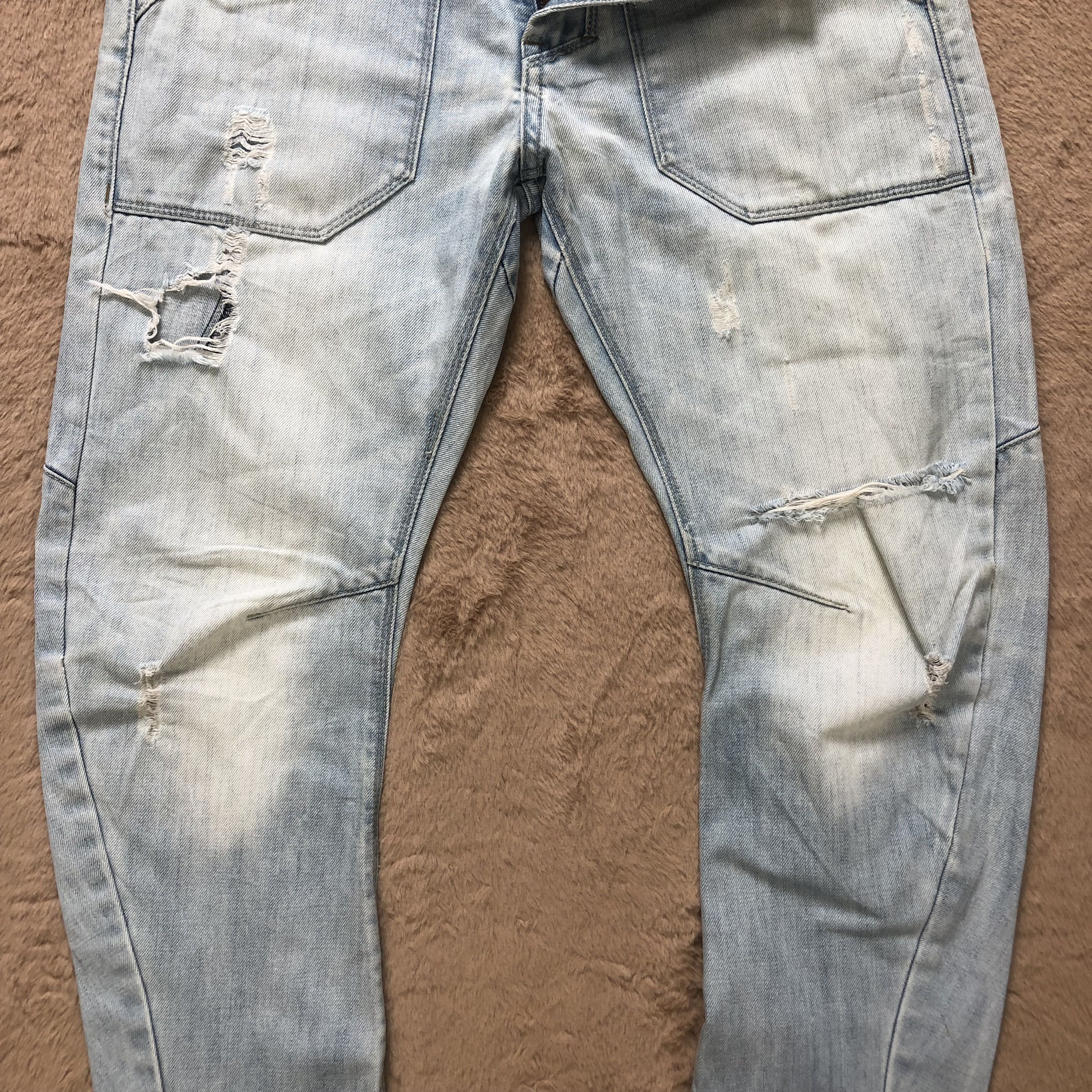 Japanese Brand TRASHED RUBON NO.925 SKINNY FIT LIGHT WASH DENIM #6790-88 Size US 29 - 7 Thumbnail