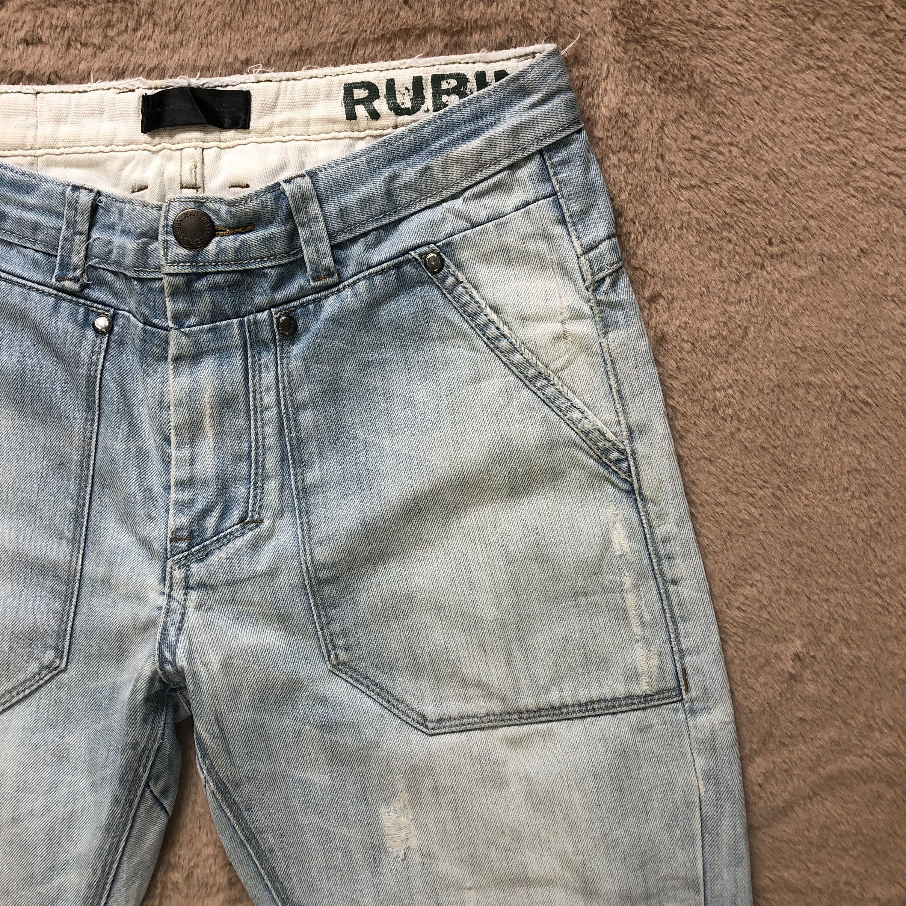 Japanese Brand TRASHED RUBON NO.925 SKINNY FIT LIGHT WASH DENIM #6790-88 Size US 29 - 4 Thumbnail