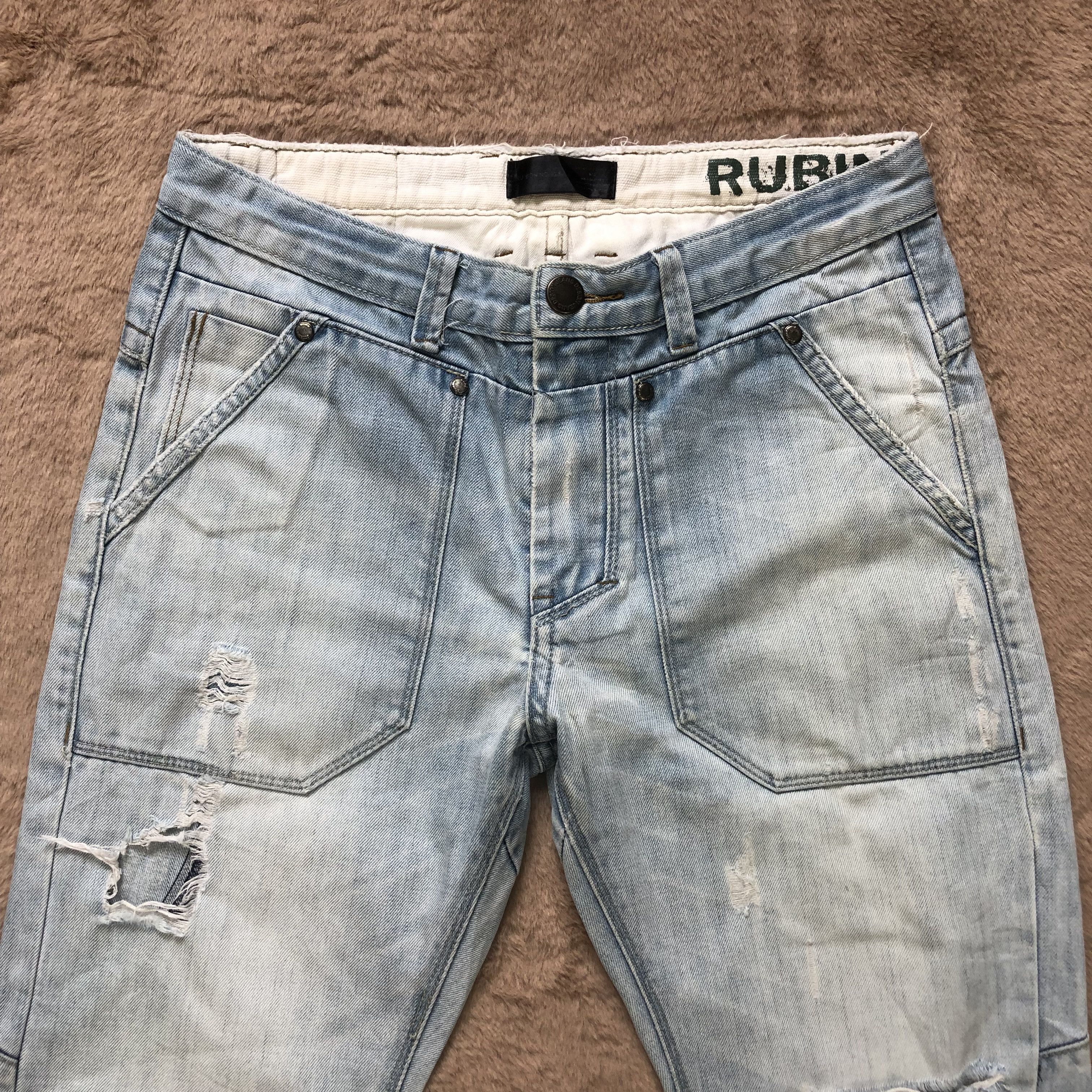 Japanese Brand TRASHED RUBON NO.925 SKINNY FIT LIGHT WASH DENIM #6790-88 Size US 29 - 2 Thumbnail