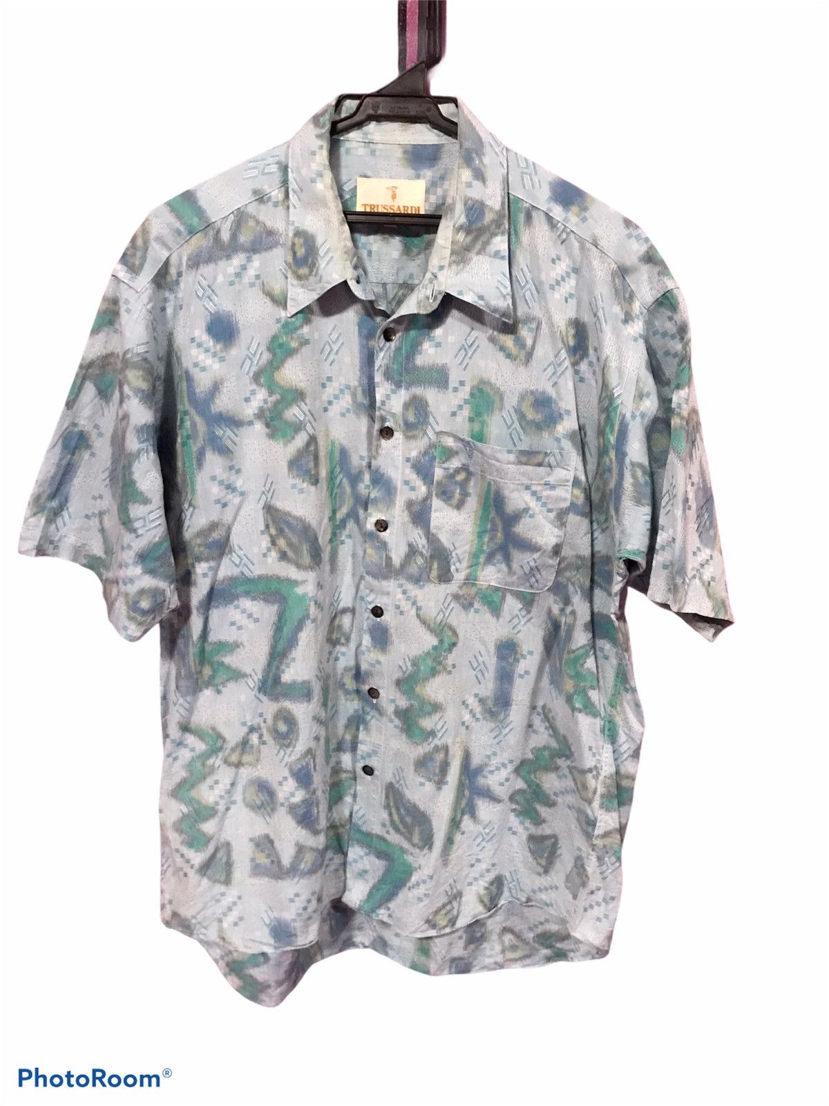 image of Trussardi Trussadi Light Blue Size L Shirt Button Up, Men's