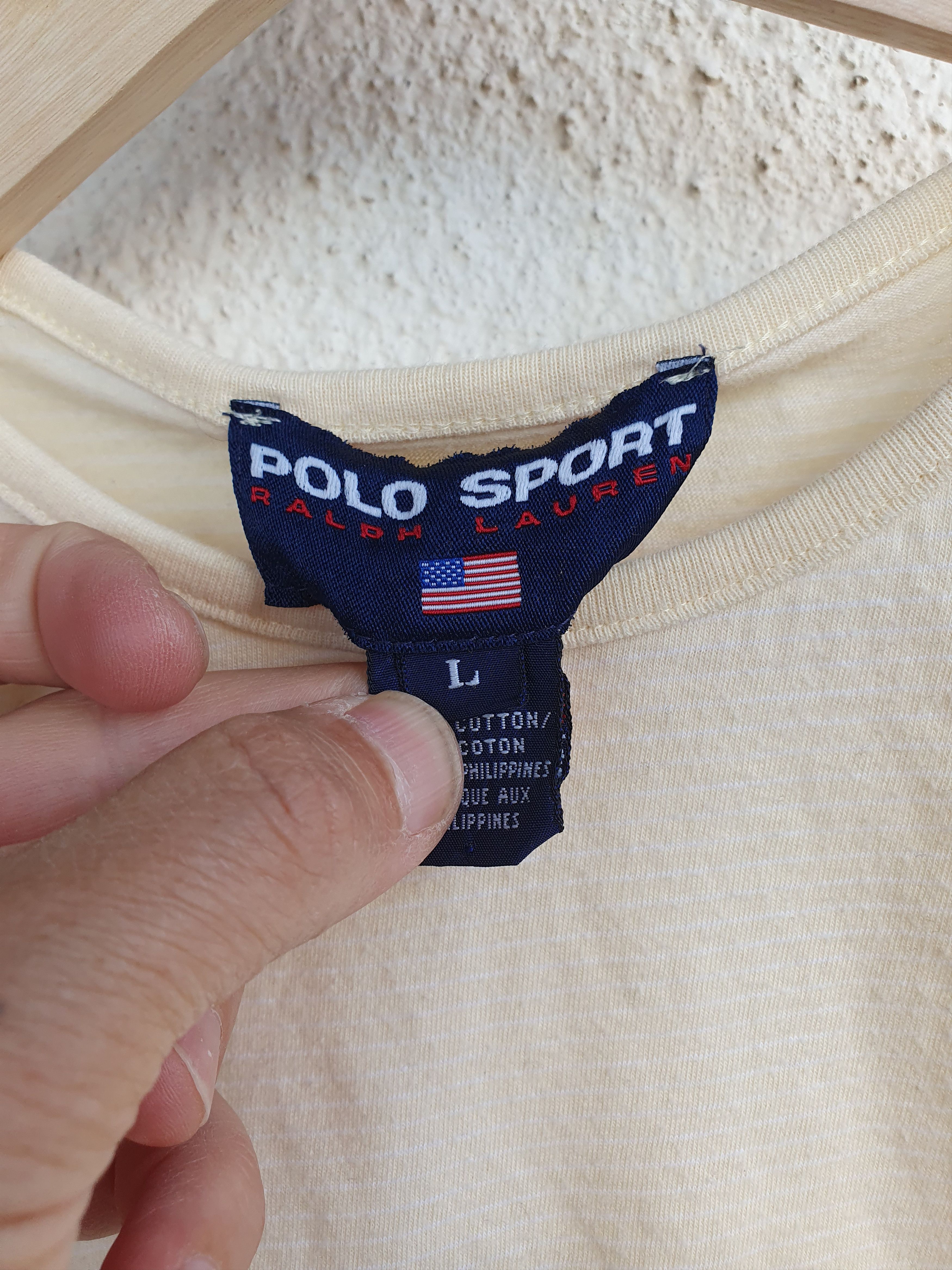 Polo Ralph Lauren Polo Sport Ralph Lauren Vtg Single Stitch stripe tee sz M Size US M / EU 48-50 / 2 - 4 Thumbnail