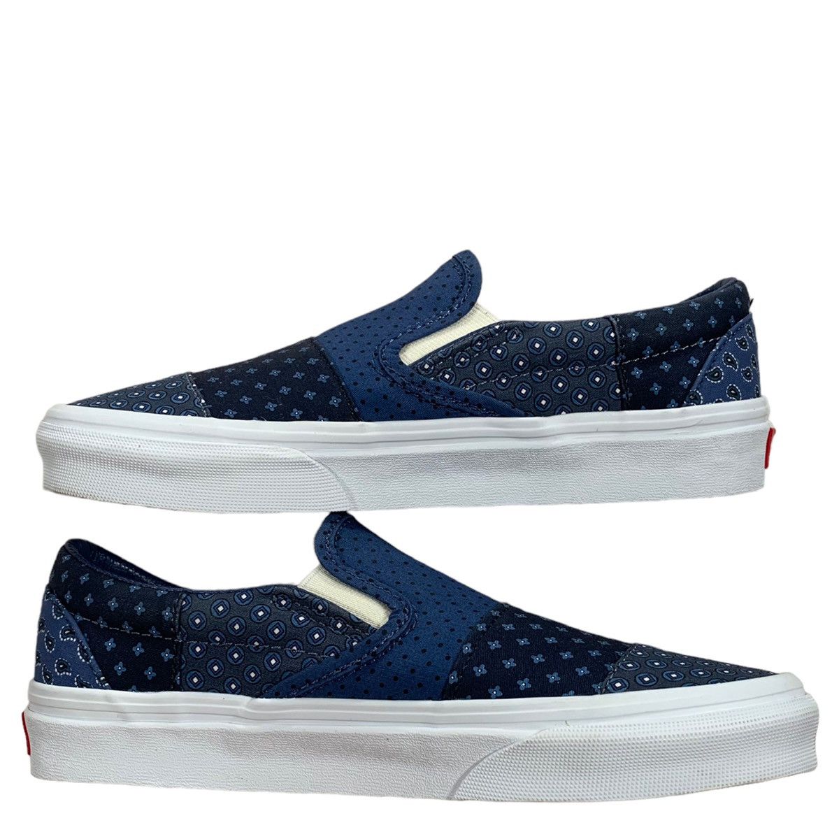 Vans Vans Classics Slip On Tie Print Blue Patchwork Sneakers Size US 6.5 / IT 36.5 - 2 Thumbnail