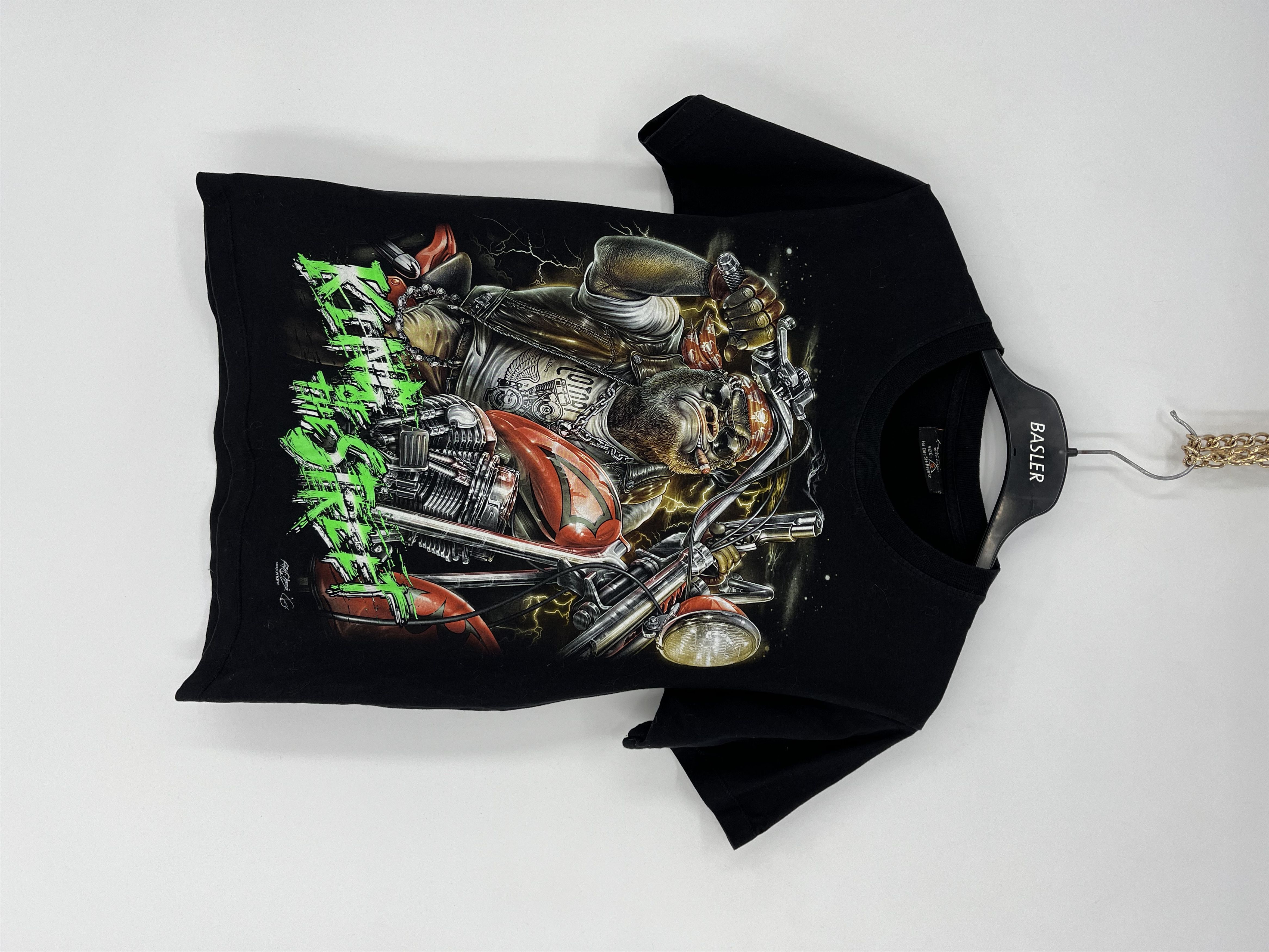 Band Tees × Vintage tatto motif Hourglass SCULL T-Shirt biker streetwear SKULL Size US S / EU 44-46 / 1 - 1 Thumbnail
