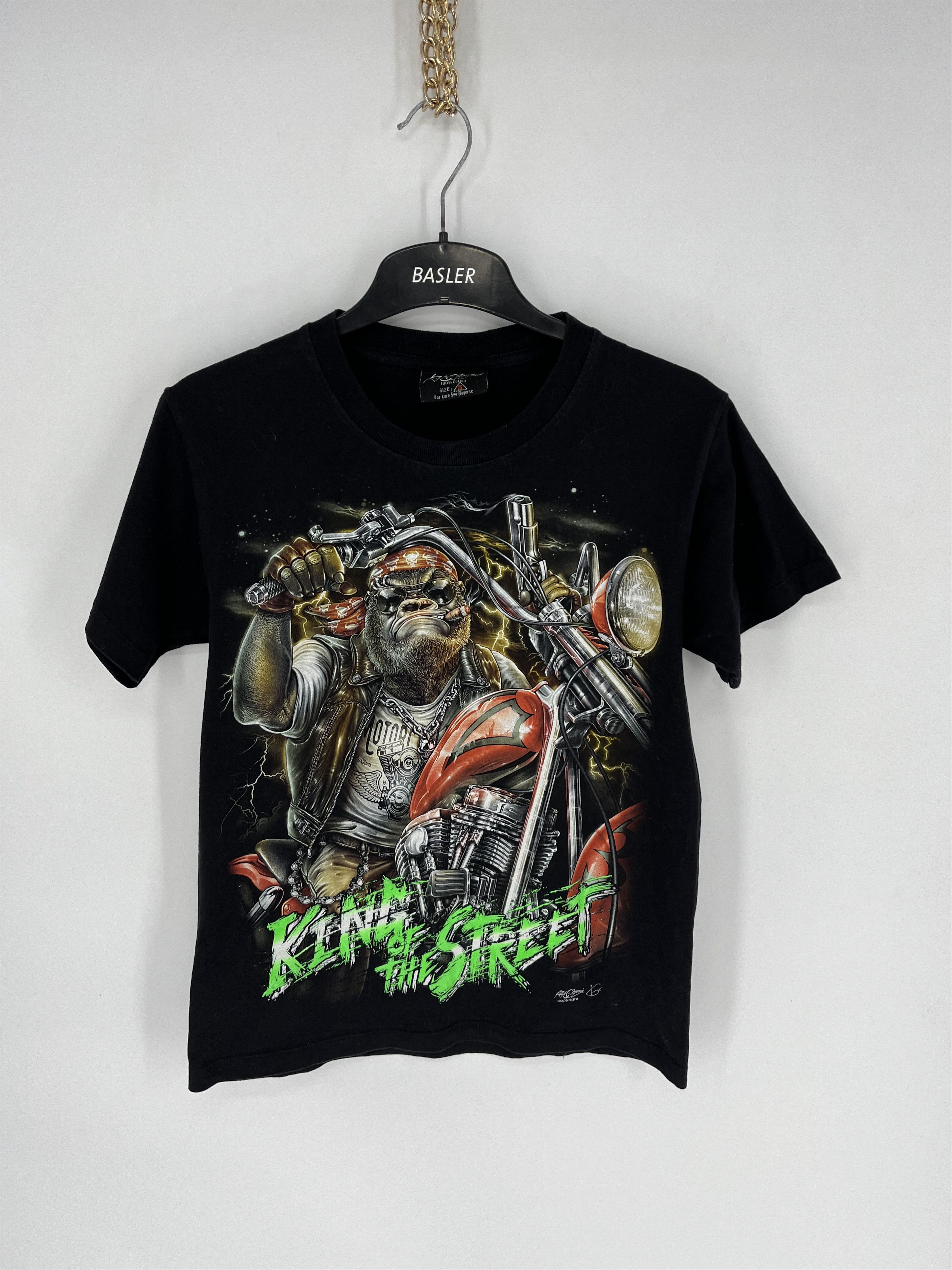 Band Tees × Vintage tatto motif Hourglass SCULL T-Shirt biker streetwear SKULL Size US S / EU 44-46 / 1 - 4 Thumbnail