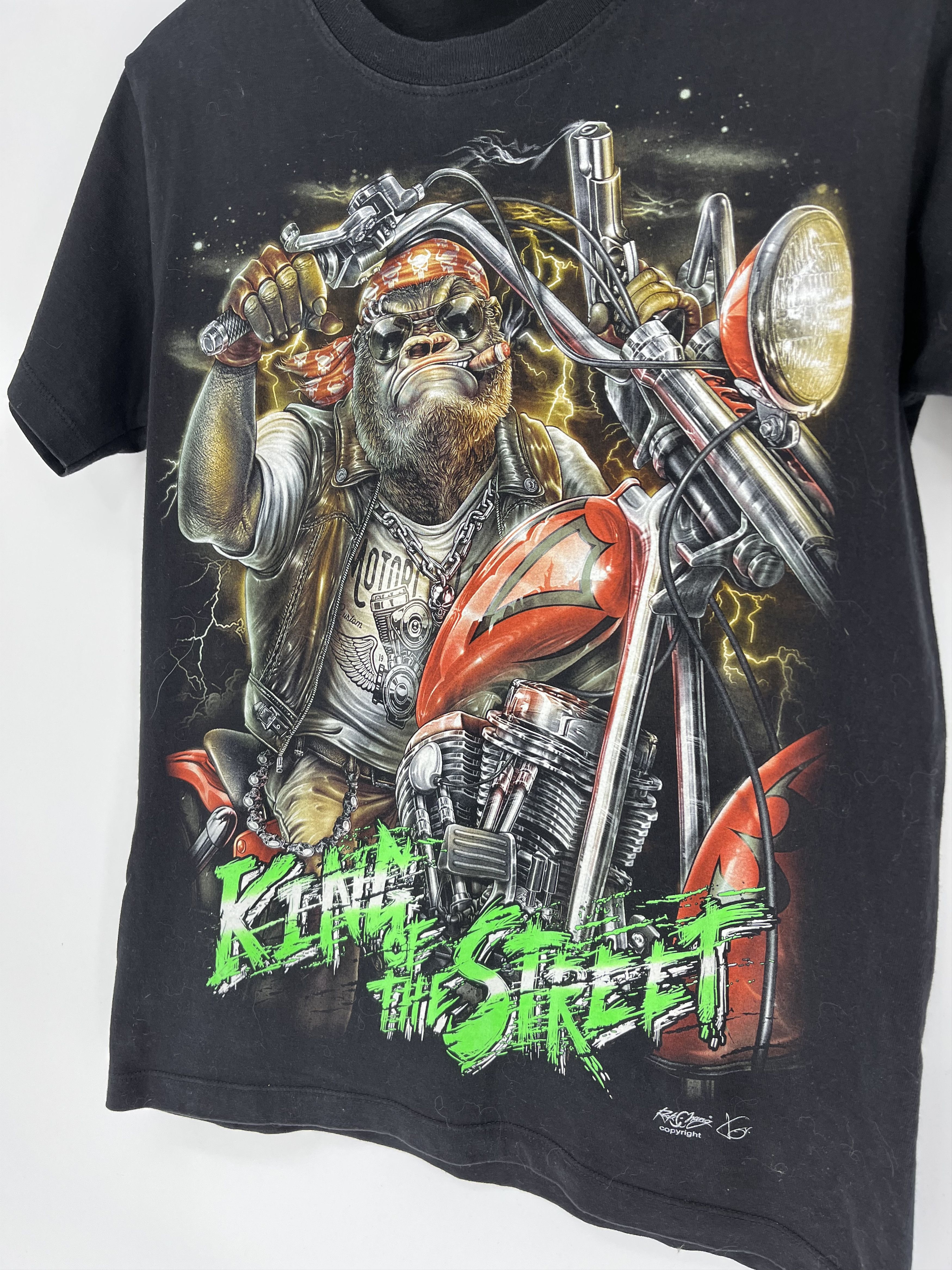 Band Tees × Vintage tatto motif Hourglass SCULL T-Shirt biker streetwear SKULL Size US S / EU 44-46 / 1 - 7 Thumbnail