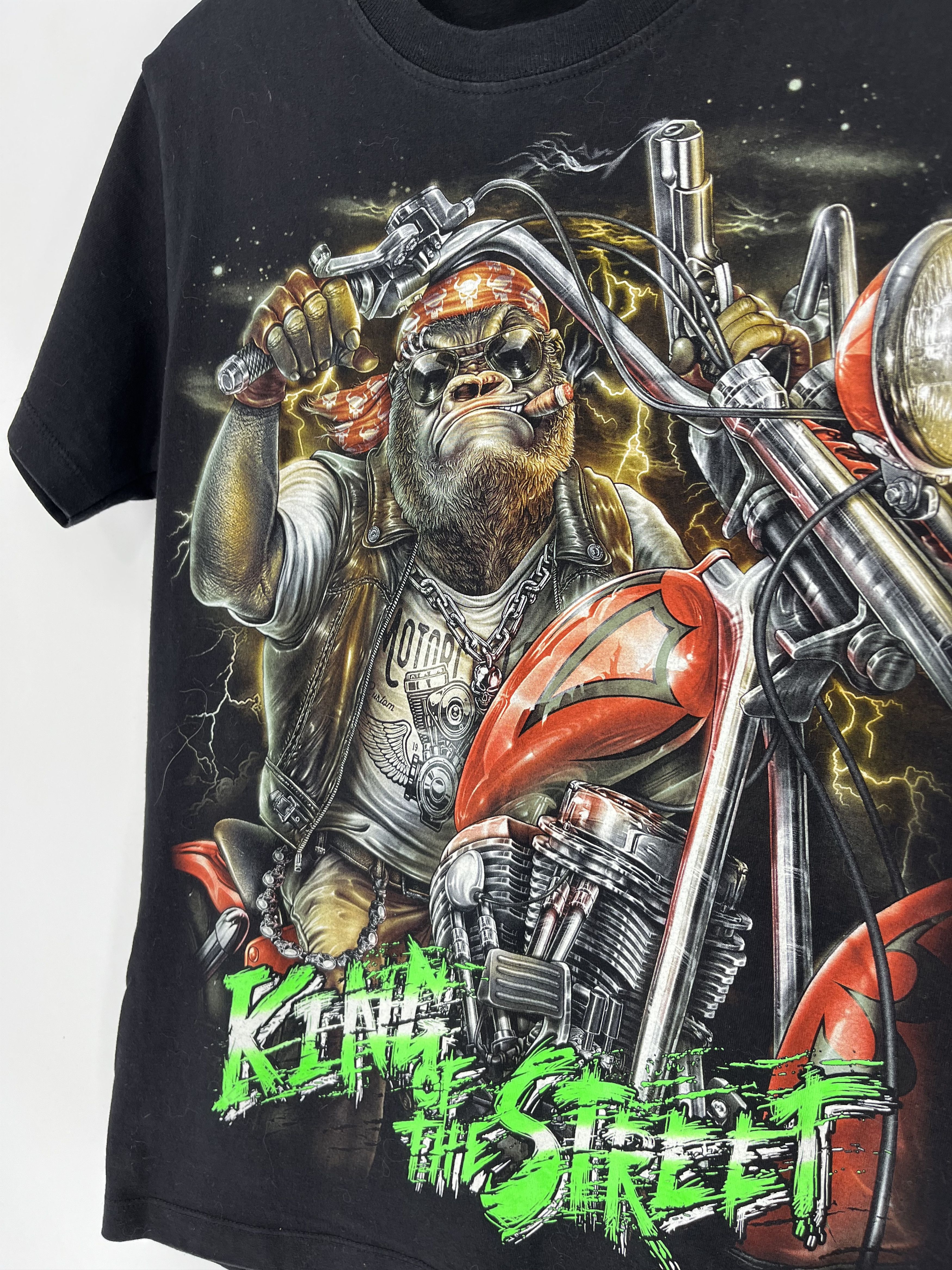 Band Tees × Vintage tatto motif Hourglass SCULL T-Shirt biker streetwear SKULL Size US S / EU 44-46 / 1 - 6 Thumbnail