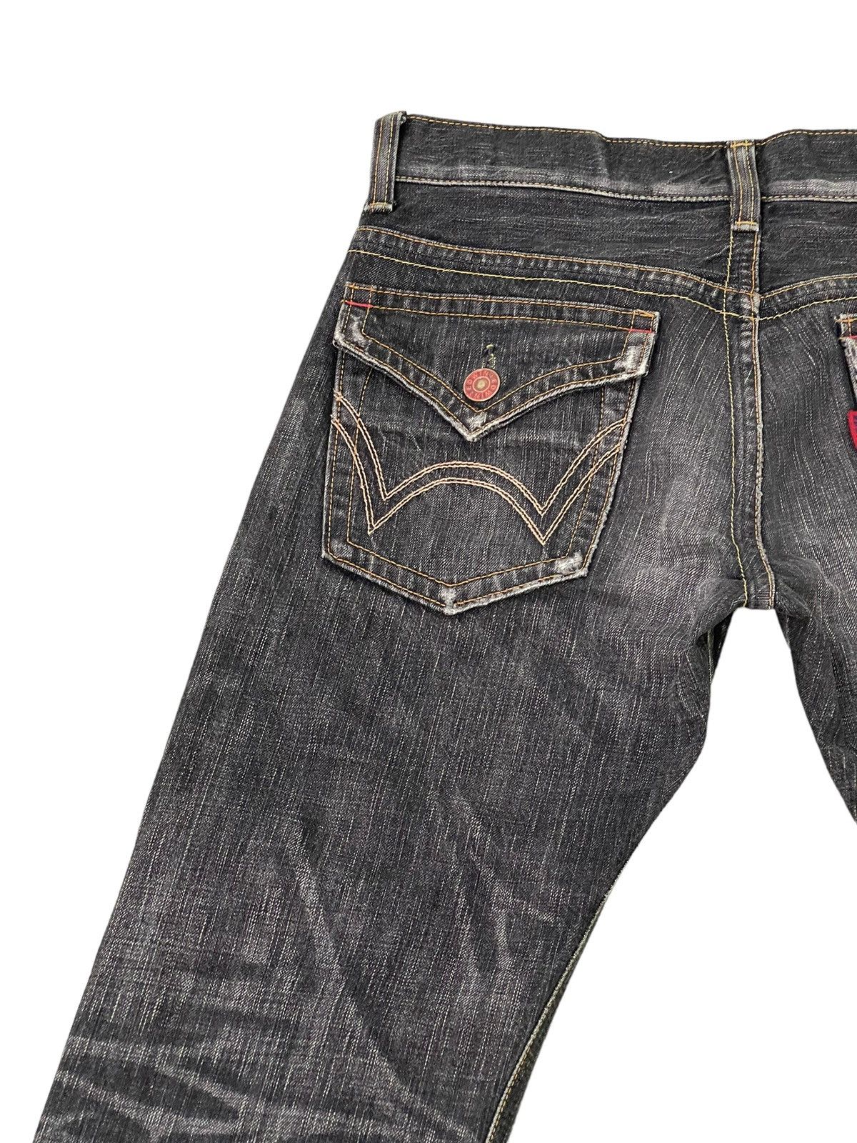 Edwin Flare Jeans Edwin Japan Distres Denim Low Rise Boot Cut 2🟦4 Size US 32 / EU 48 - 19 Thumbnail