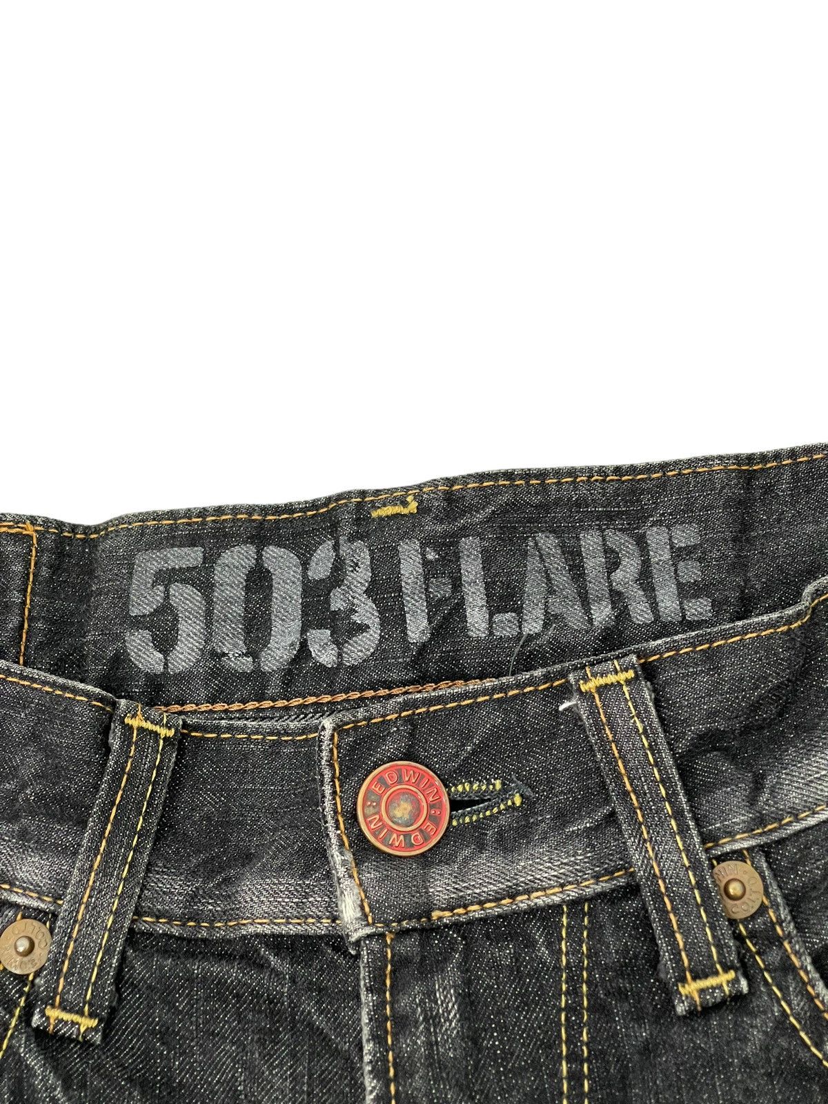 Edwin Flare Jeans Edwin Japan Distres Denim Low Rise Boot Cut 2🟦4 Size US 32 / EU 48 - 10 Thumbnail