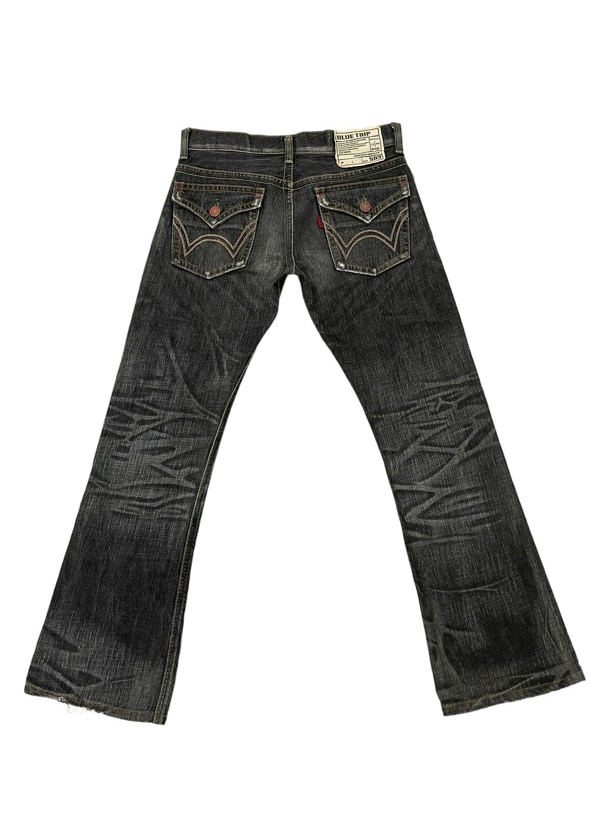Edwin Flare Jeans Edwin Japan Distres Denim Low Rise Boot Cut 2🟦4 Size US 32 / EU 48 - 12 Thumbnail