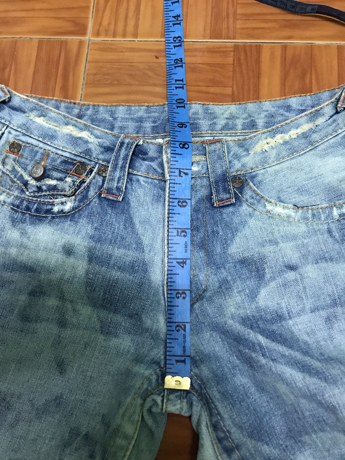 True Religion “Vintage Acid Wash Flared Jeans – Distressed Y2K Style” Size US 27 - 9 Thumbnail
