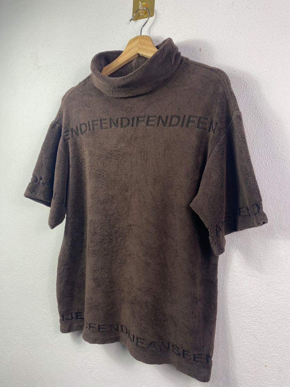 Fendi × Vintage Fendi Fleece Pullover Brown Spell Out Logo Size XS / US 0-2 / IT 36-38 - 2 Thumbnail