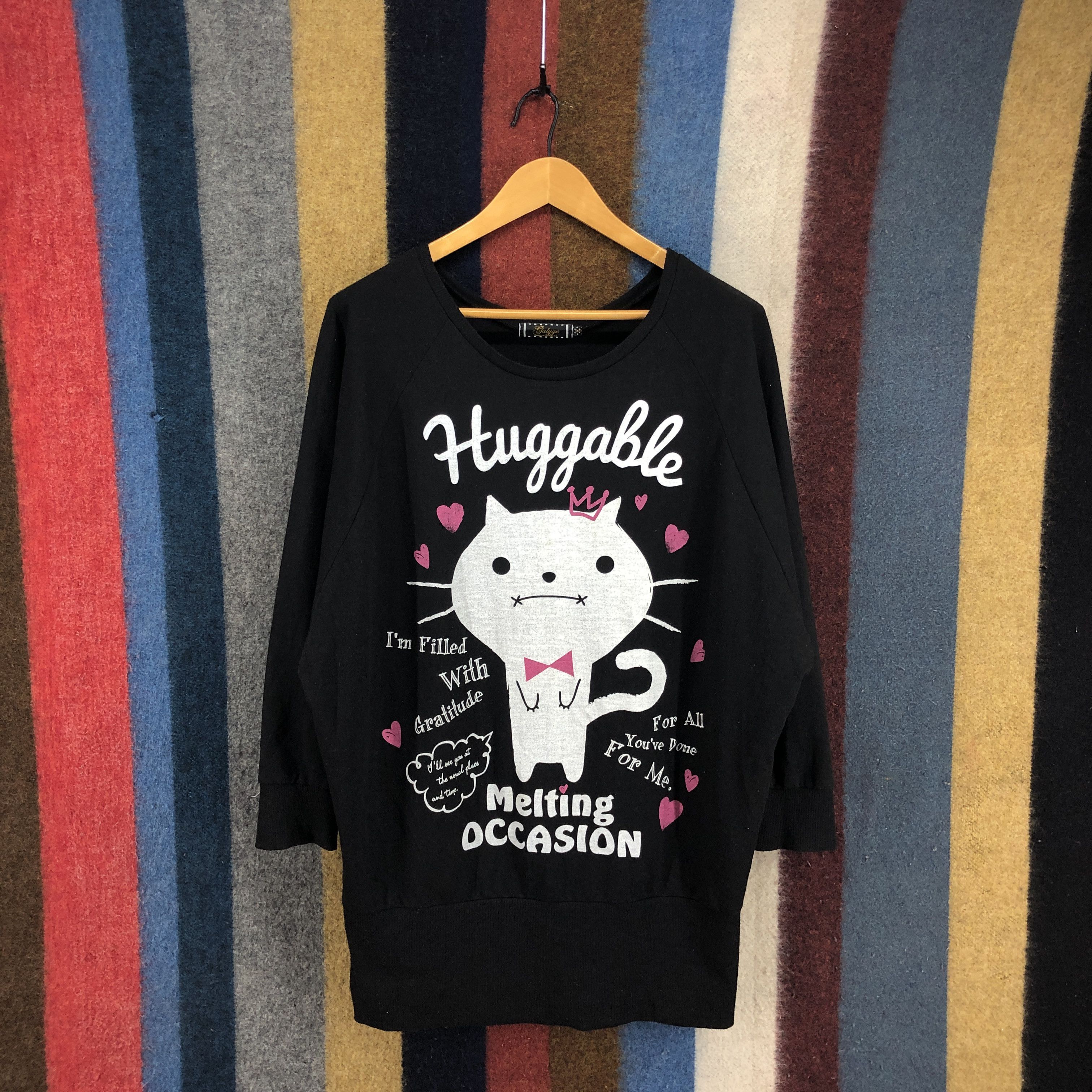 Japanese Brand GALYGE Women Sweatshirt Big Print #0584/Y Size XL / US 12-14 / IT 48-50 - 1 Thumbnail