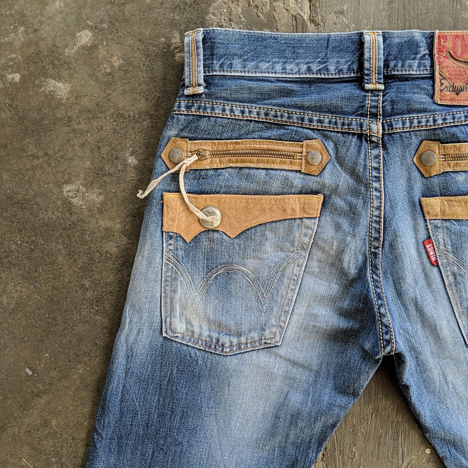 Edwin × Jean × Vintage Vintage Edwin Distressed Faded Denim Jeans Pants Size US 33 - 5 Thumbnail